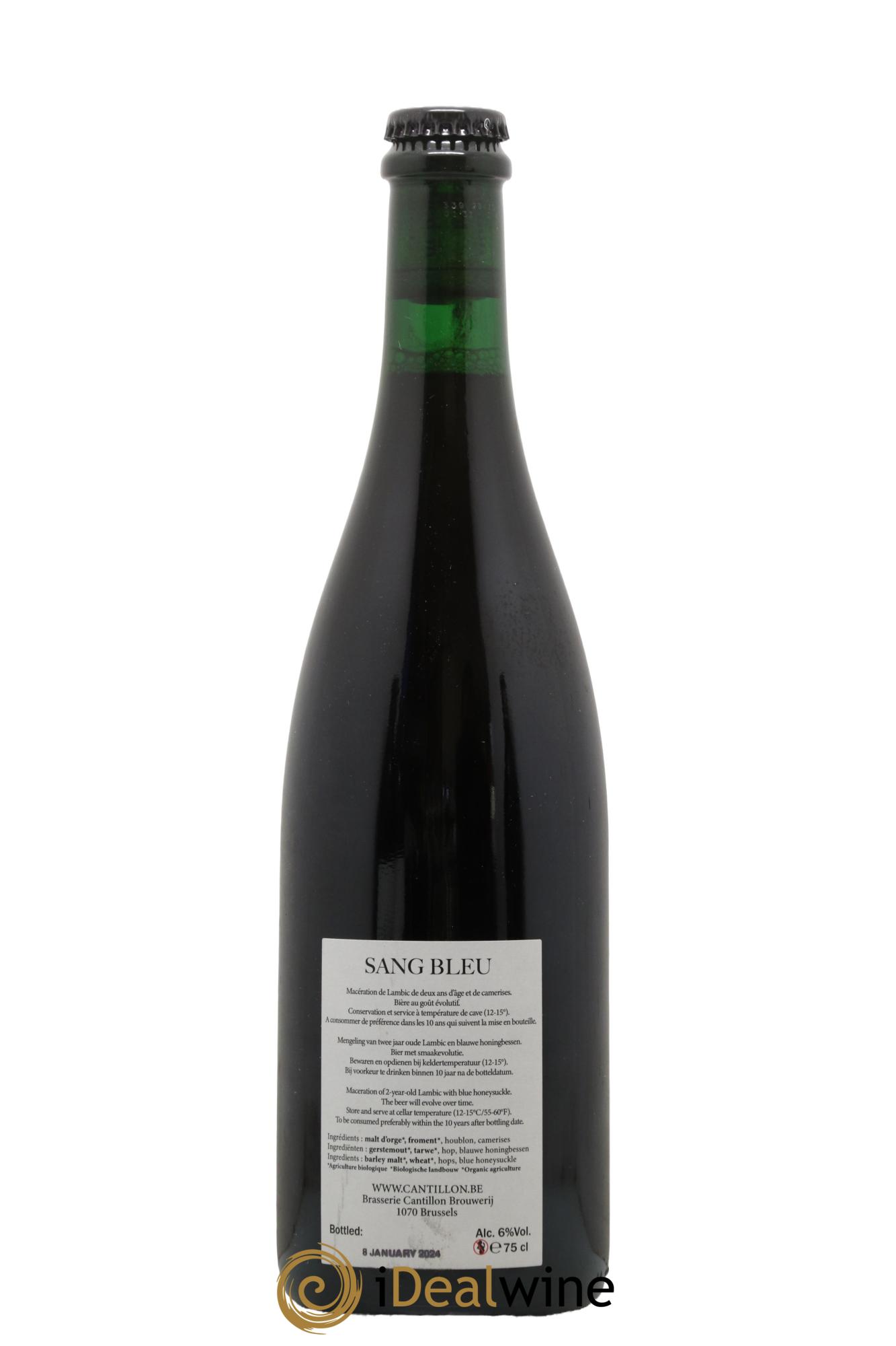 Bière Sang Bleu Gueuze Cantillon embouteillée en 2024 - Lot de 1 bouteille - 1