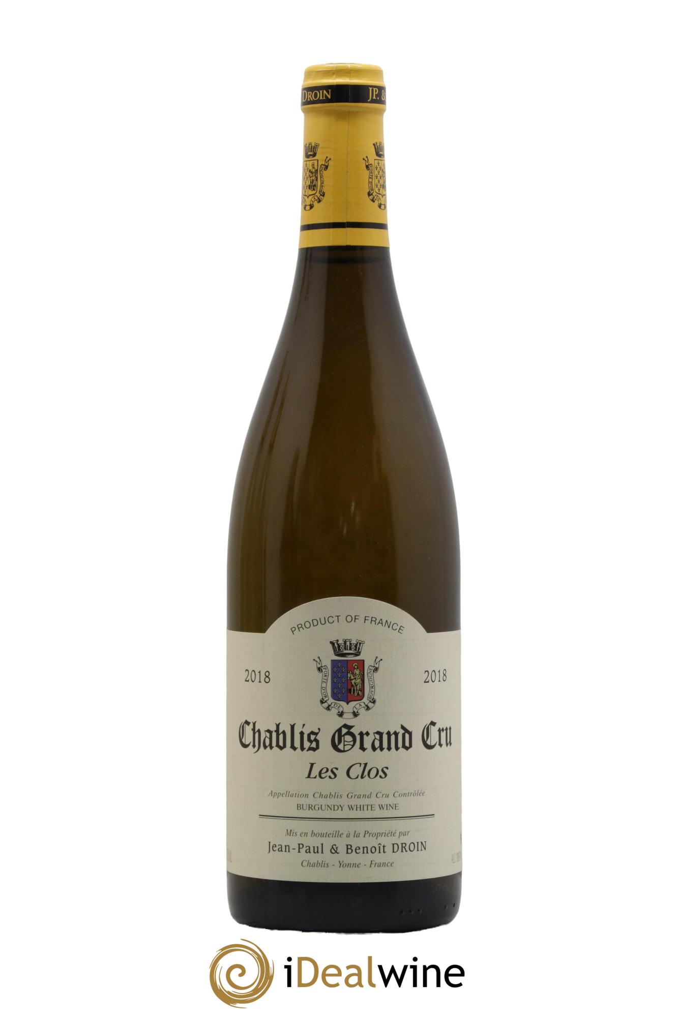 Chablis Grand Cru Les Clos Jean-Paul & Benoît Droin (Domaine) 2018 - Lot de 1 bouteille - 0