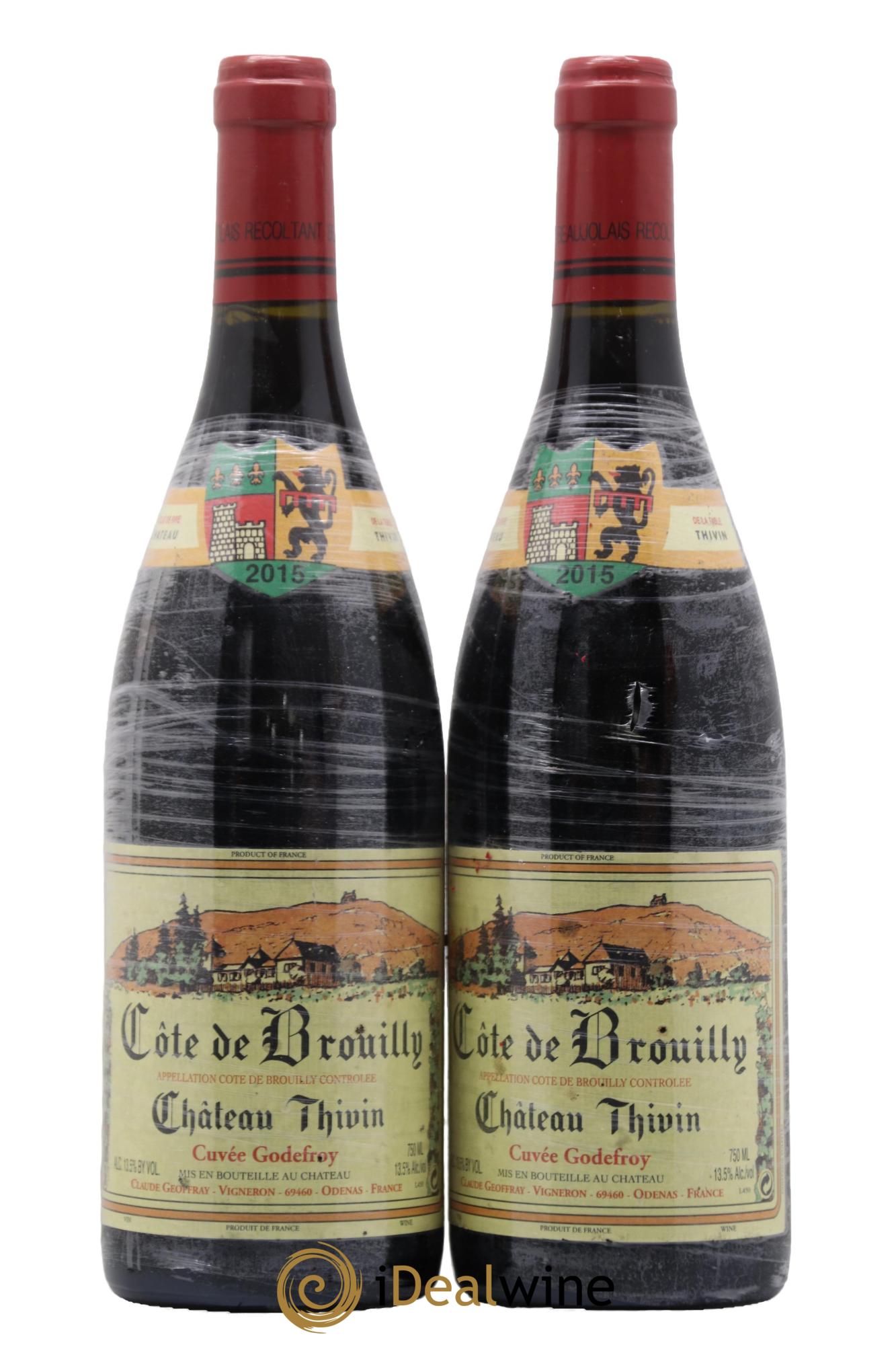 Côte de Brouilly Cuvée Godefroy Château Thivin 2015 - Lot of 2 bottles - 0