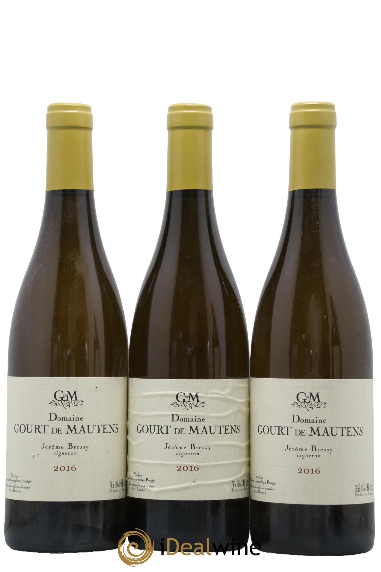 IGP Vaucluse (Vin de Pays de Vaucluse) Domaine Gourt de Mautens - Jérôme Bressy 2016 - Posten von 3 Flaschen - 0