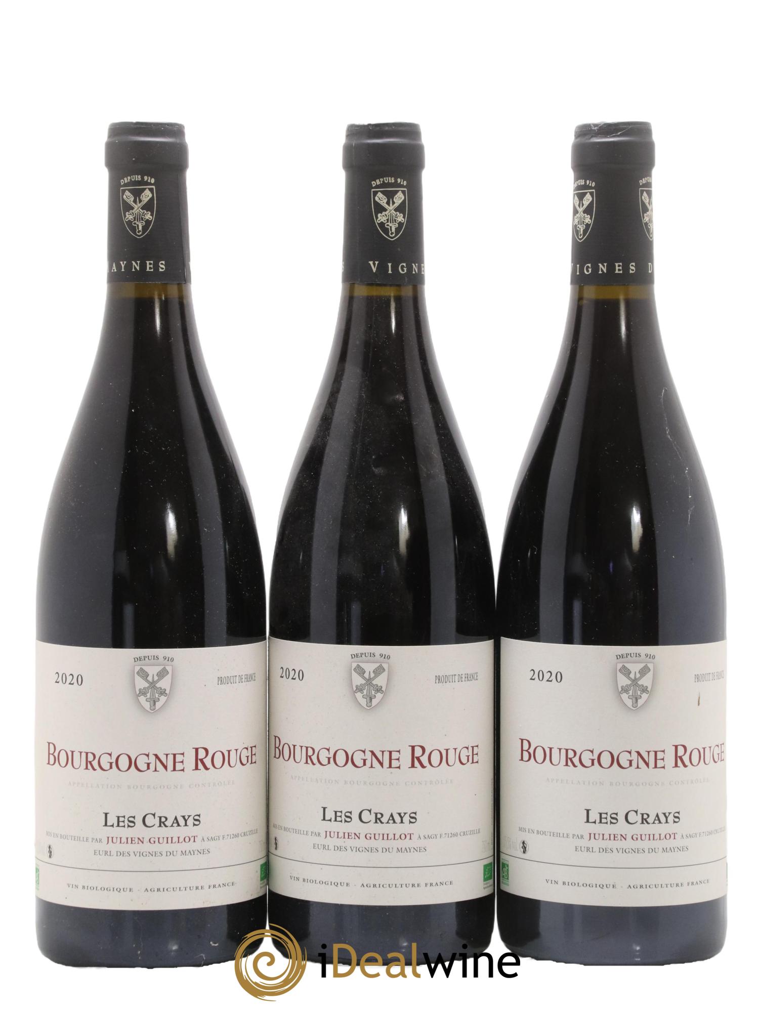 Bourgogne Les Crays Les Vignes du Maynes 2020 - Lot de 3 bouteilles - 0