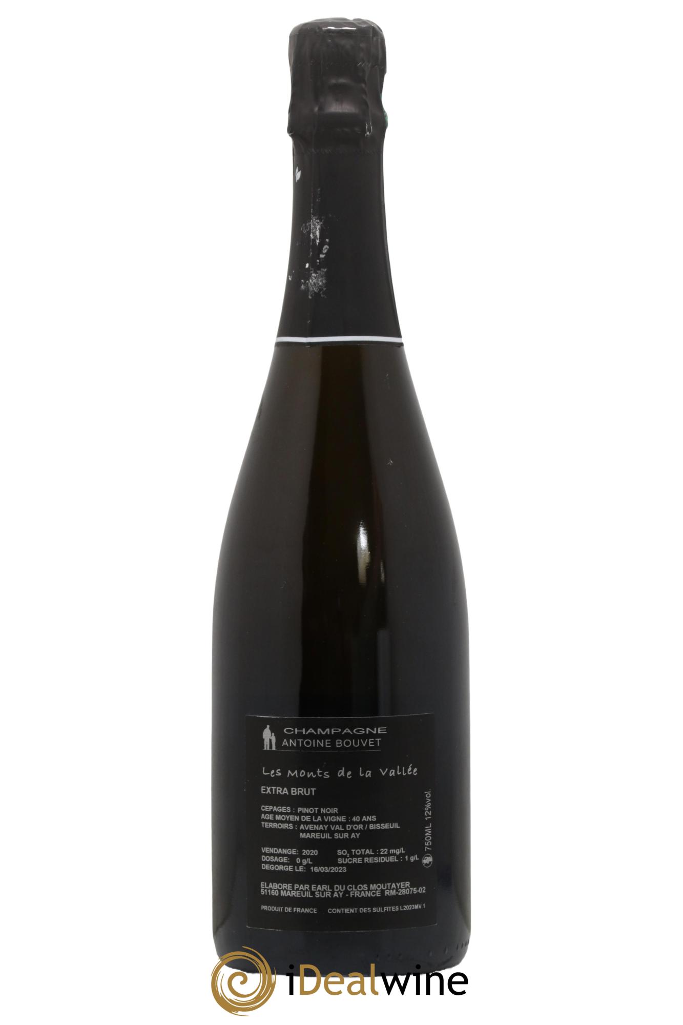 Les Monts de la Vallée Blanc de Noirs Brut Antoine Bouvet  2020 - Lotto di 1 bottiglia - 1