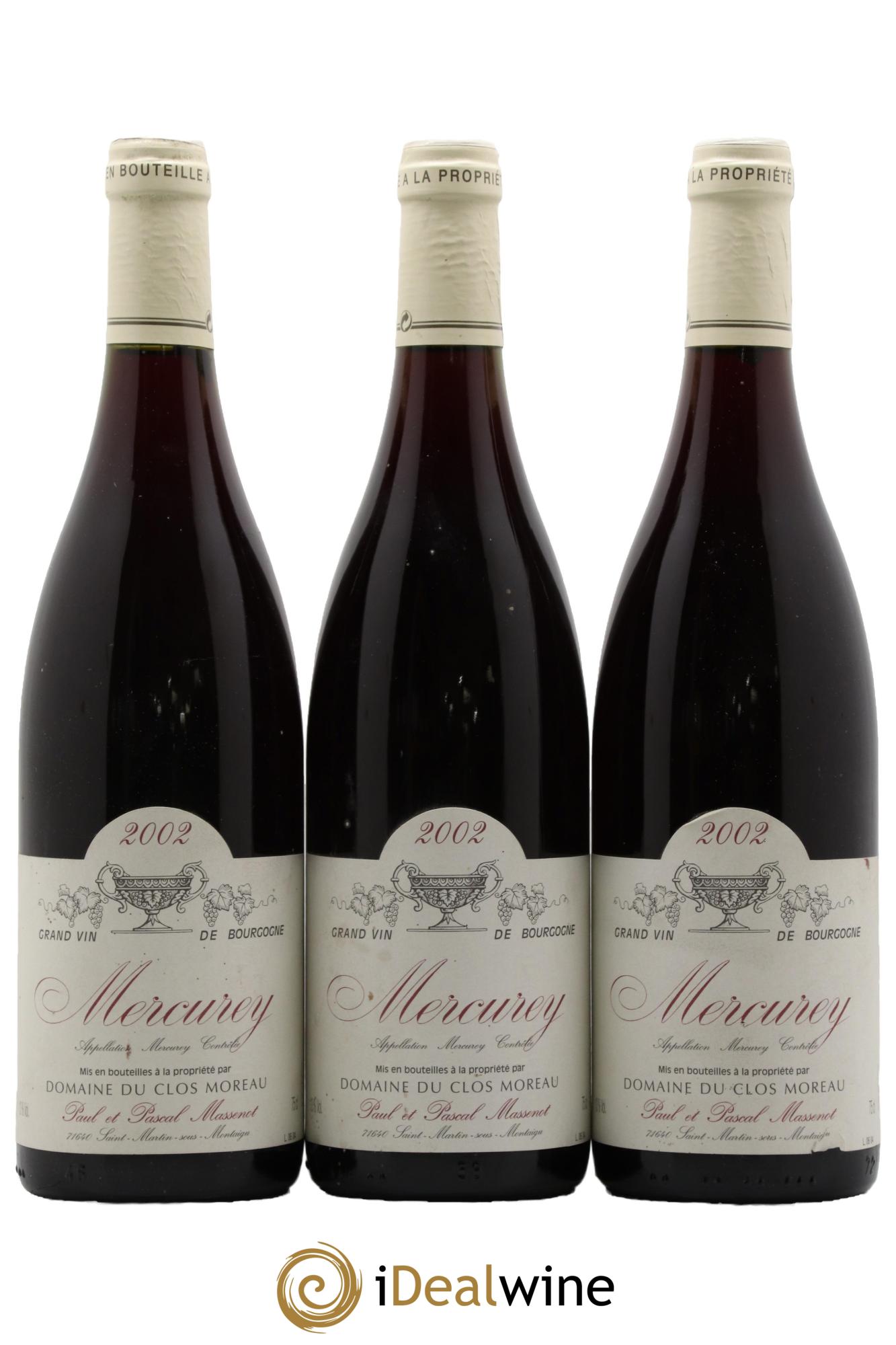 Mercurey Domaine Massenot Clos Moreau 2002 - Lot de 3 bouteilles - 0