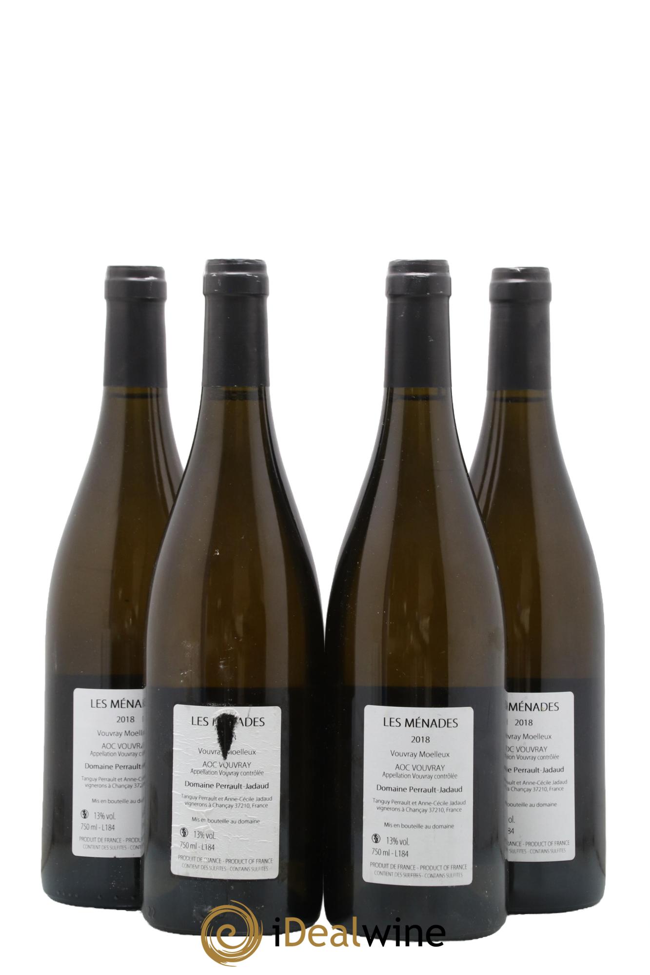 Vouvray Les Ménades Domaine Perrault Jadaud 2018 - Posten von 4 Flaschen - 1