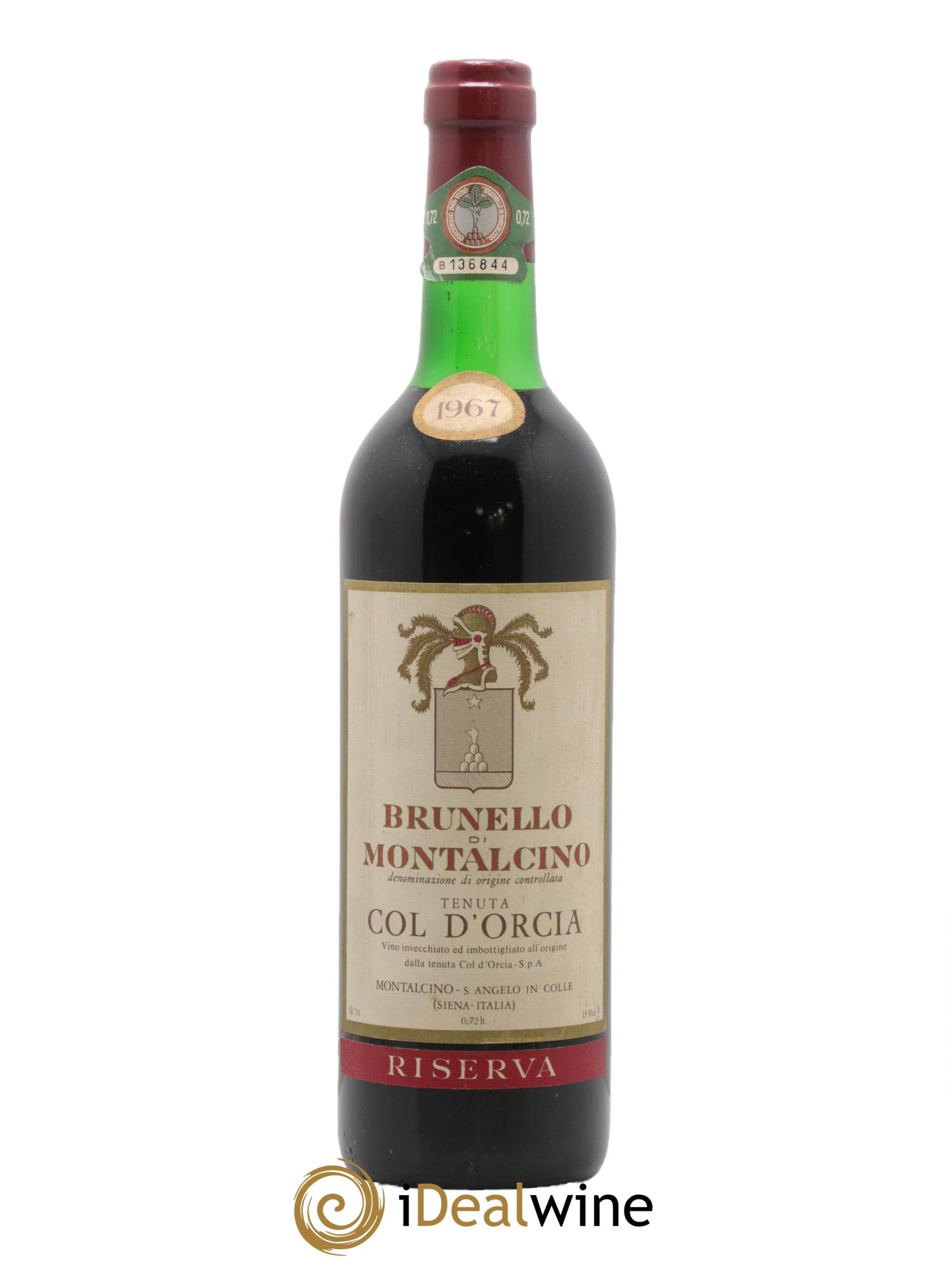 Brunello di Montalcino DOCG Riserva Tenuta Col d'Orcia 1967 - Lotto di 1 bottiglia - 0