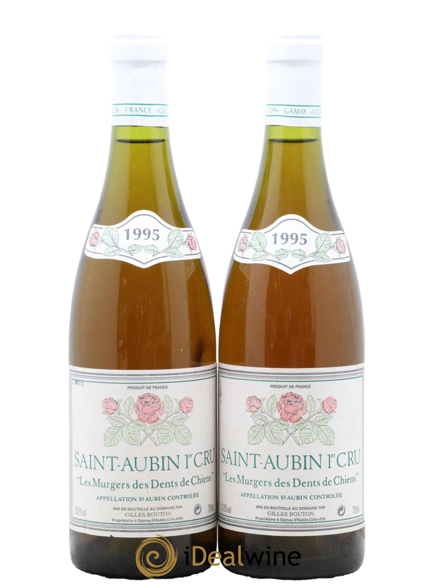 Saint-Aubin 1er Cru Les Murgers des Dents de Chiens Gilles Bouton 1995 - Posten von 2 Flaschen - 0