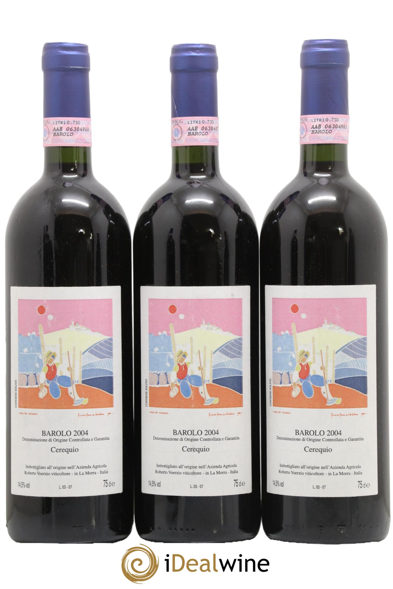 Barolo DOCG Cerequio Roberto Voerzio 2004 - Lot of 3 bottles - 0