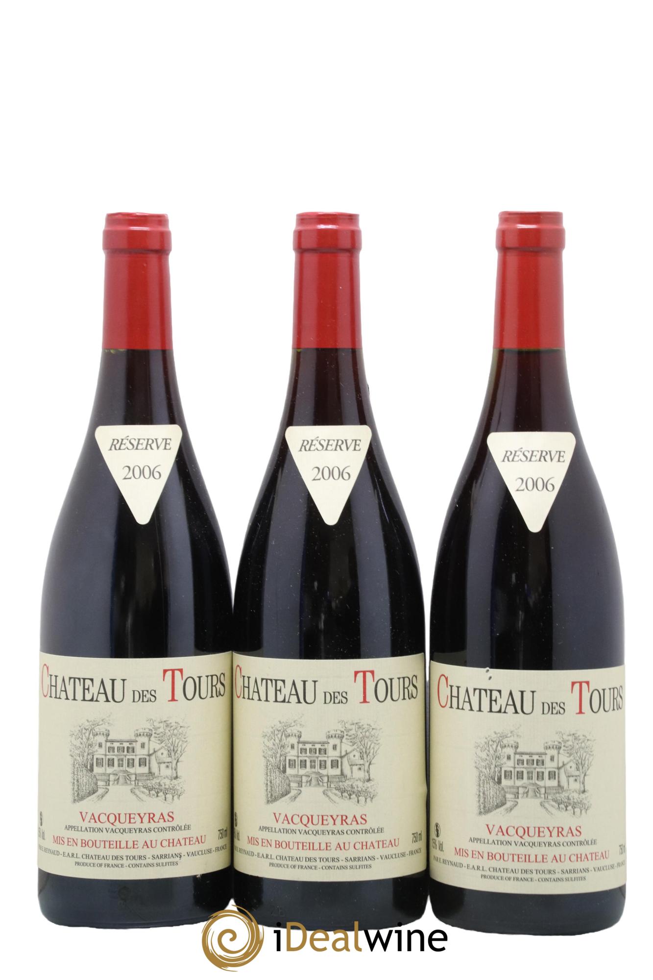 Vacqueyras Château des Tours Emmanuel Reynaud 2006 - Lotto di 3 bottiglie - 0