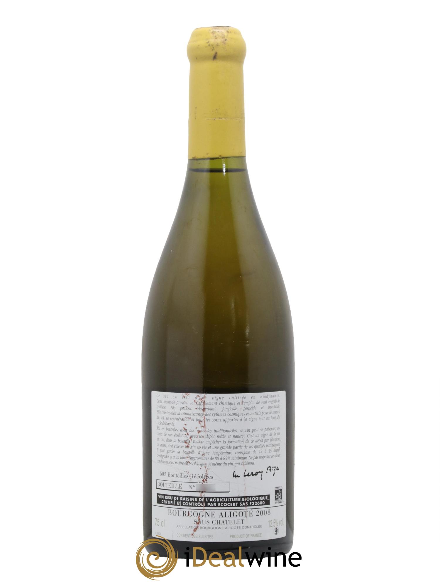 Bourgogne Aligoté Sous Chatelet d'Auvenay (Domaine) 2008 - Lot de 1 bouteille - 1