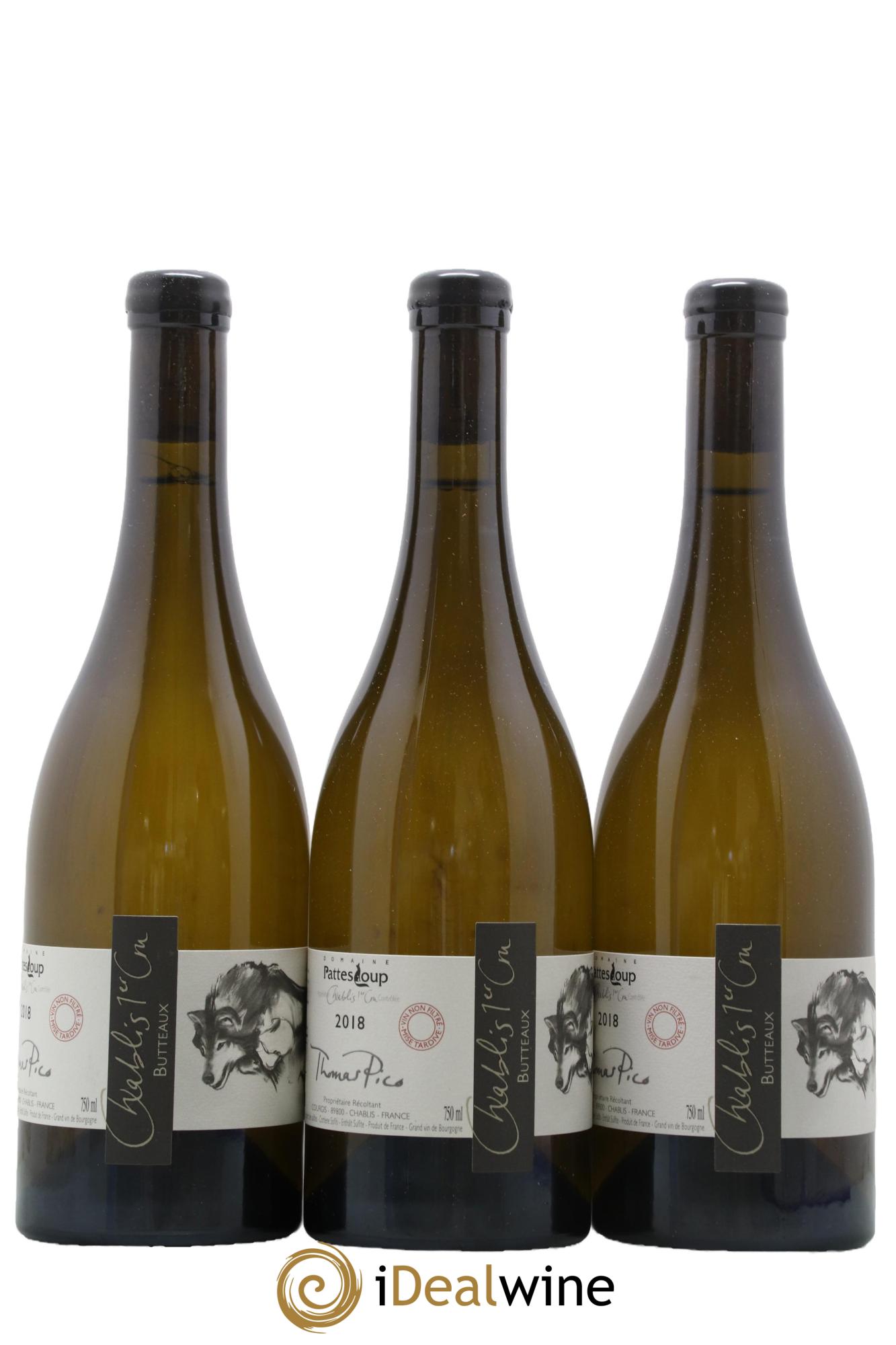 Chablis 1er Cru Butteaux Pattes Loup (Domaine) 2018 - Lotto di 3 bottiglie - 0