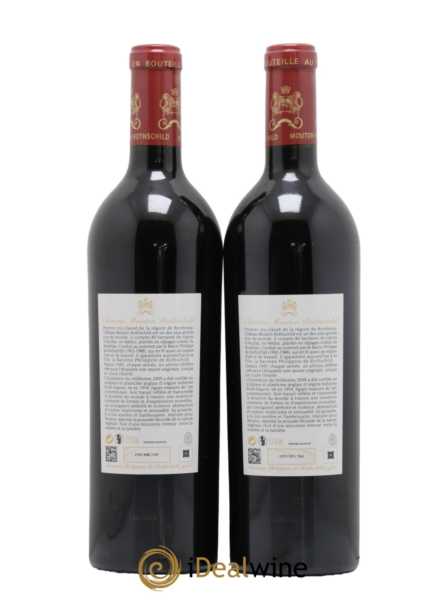 Château Mouton Rothschild 1er Grand Cru Classé  2009 - Lotto di 2 bottiglie - 1