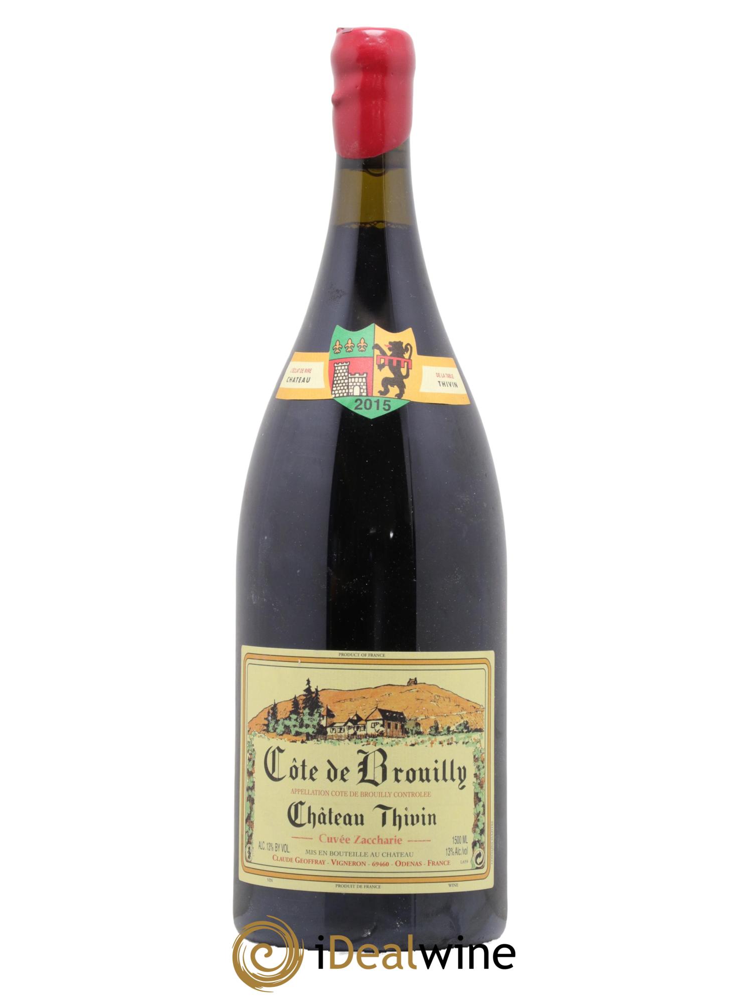 Côte de Brouilly Cuvée Zaccharie Château Thivin 2015 - Lot of 1 magnum - 0