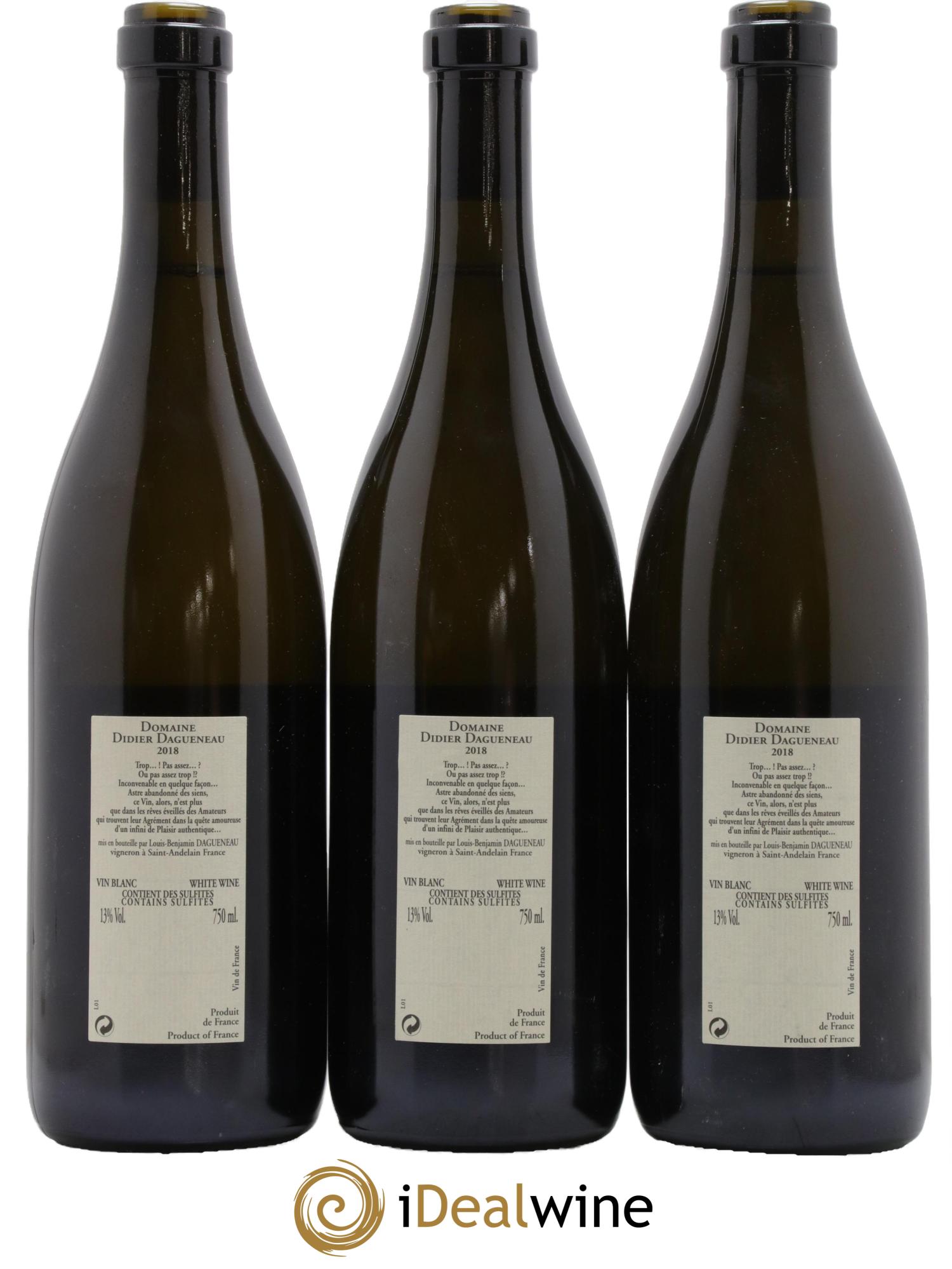 Vin de France Blanc Etc Dagueneau (Domaine Didier - Louis-Benjamin) 2018 - Lotto di 3 bottiglie - 1