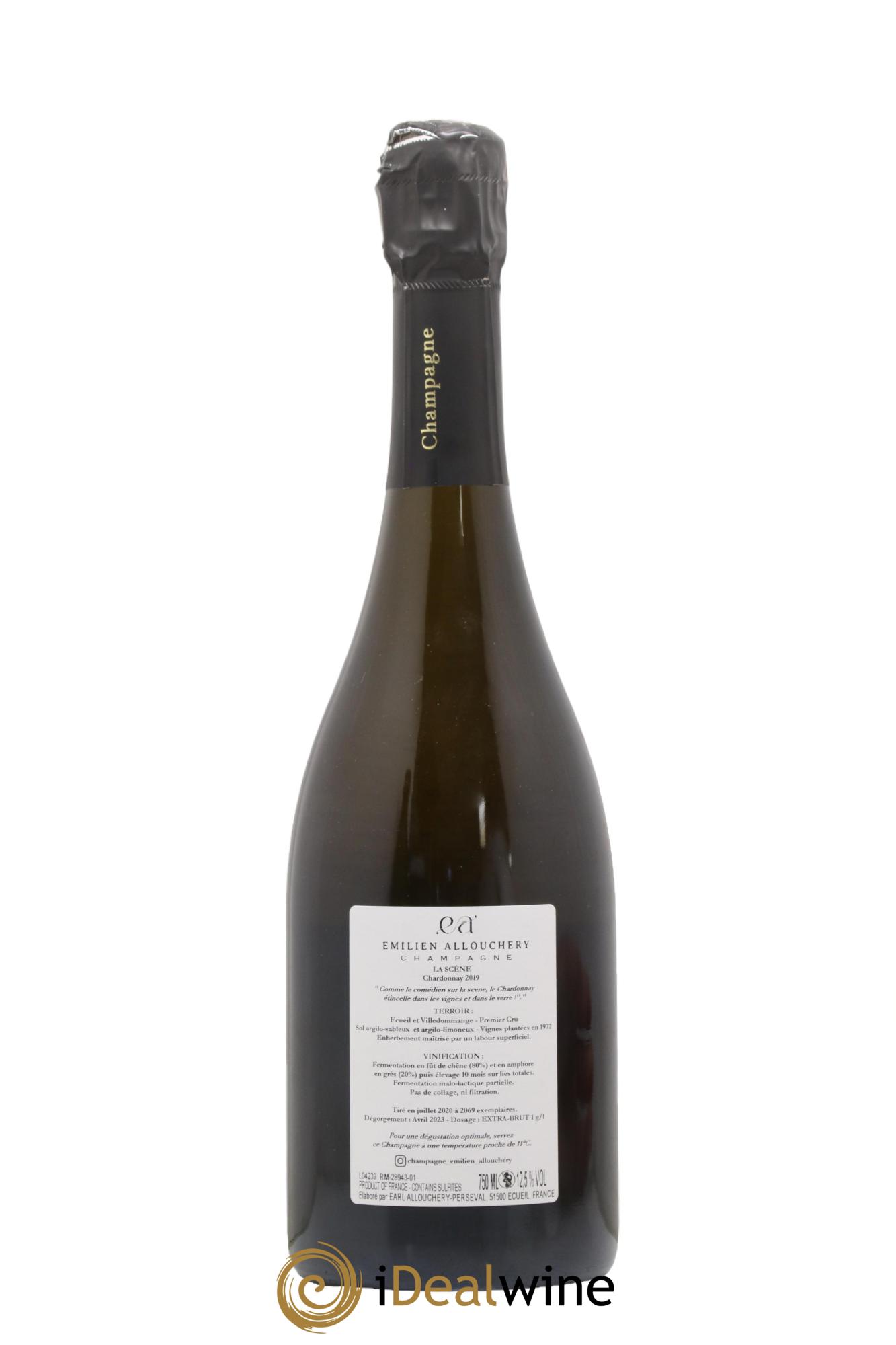 Champagne Premier Cru Chardonnay La Scene Maison Emilien Allouchery 2019 - Lot de 1 bouteille - 1