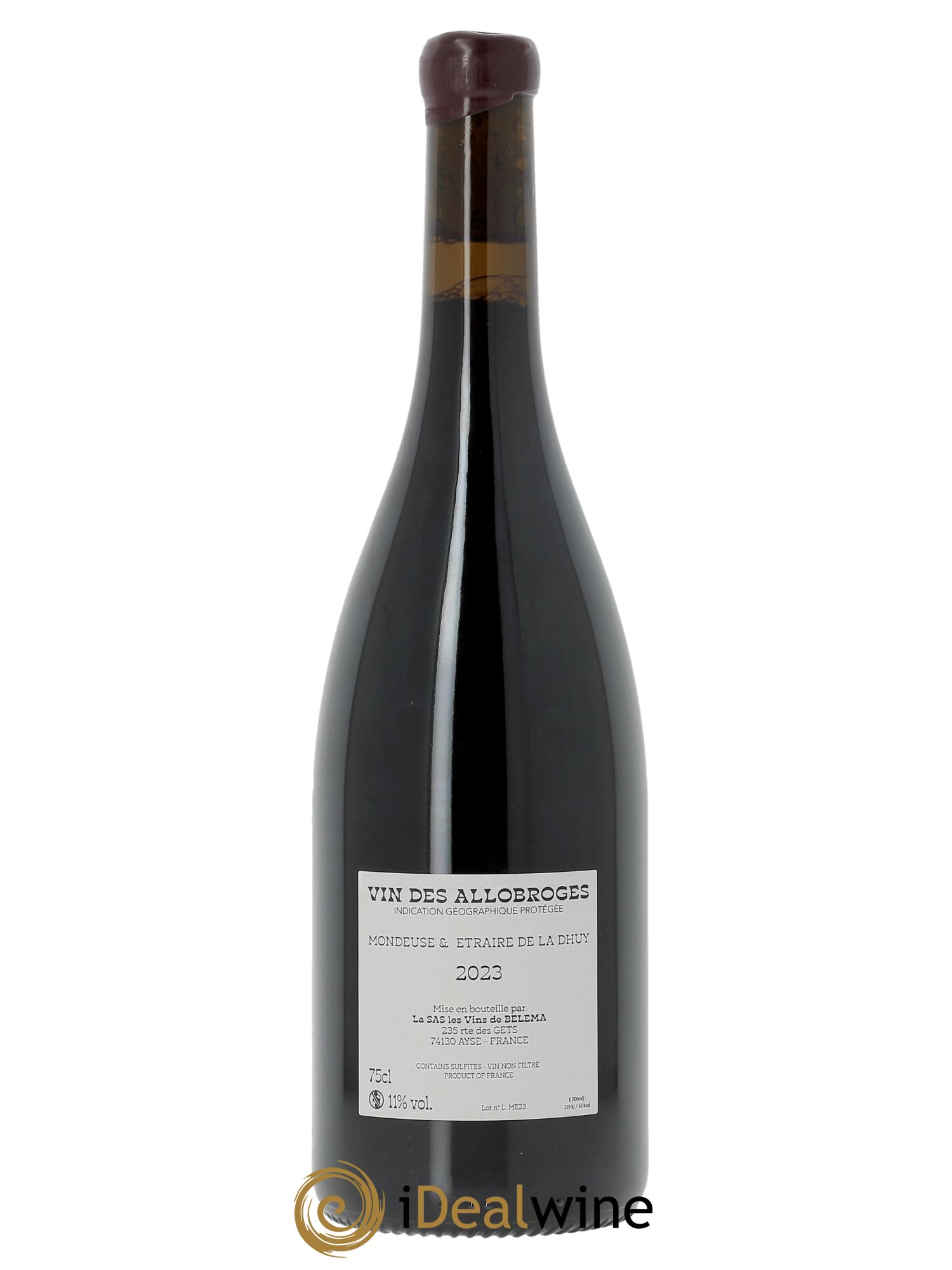 IGP Vin des Allobroges Etraire Mondeuse Sans Pareil Domaine Belema  2023 - Lot de 1 bouteille - 1