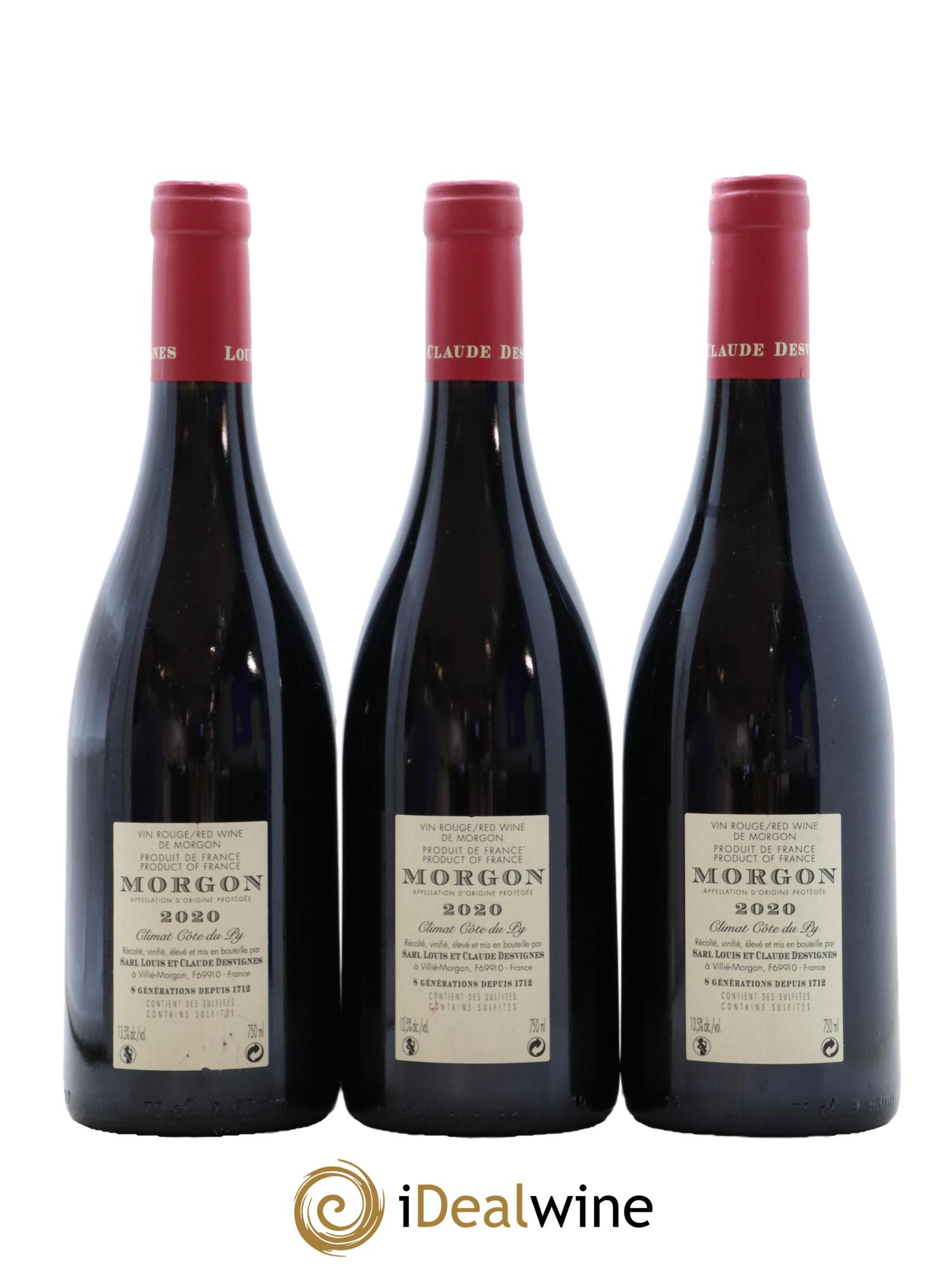 Morgon Côte de Py Javernières Louis-Claude Desvignes 2020 - Lot of 3 bottles - 1