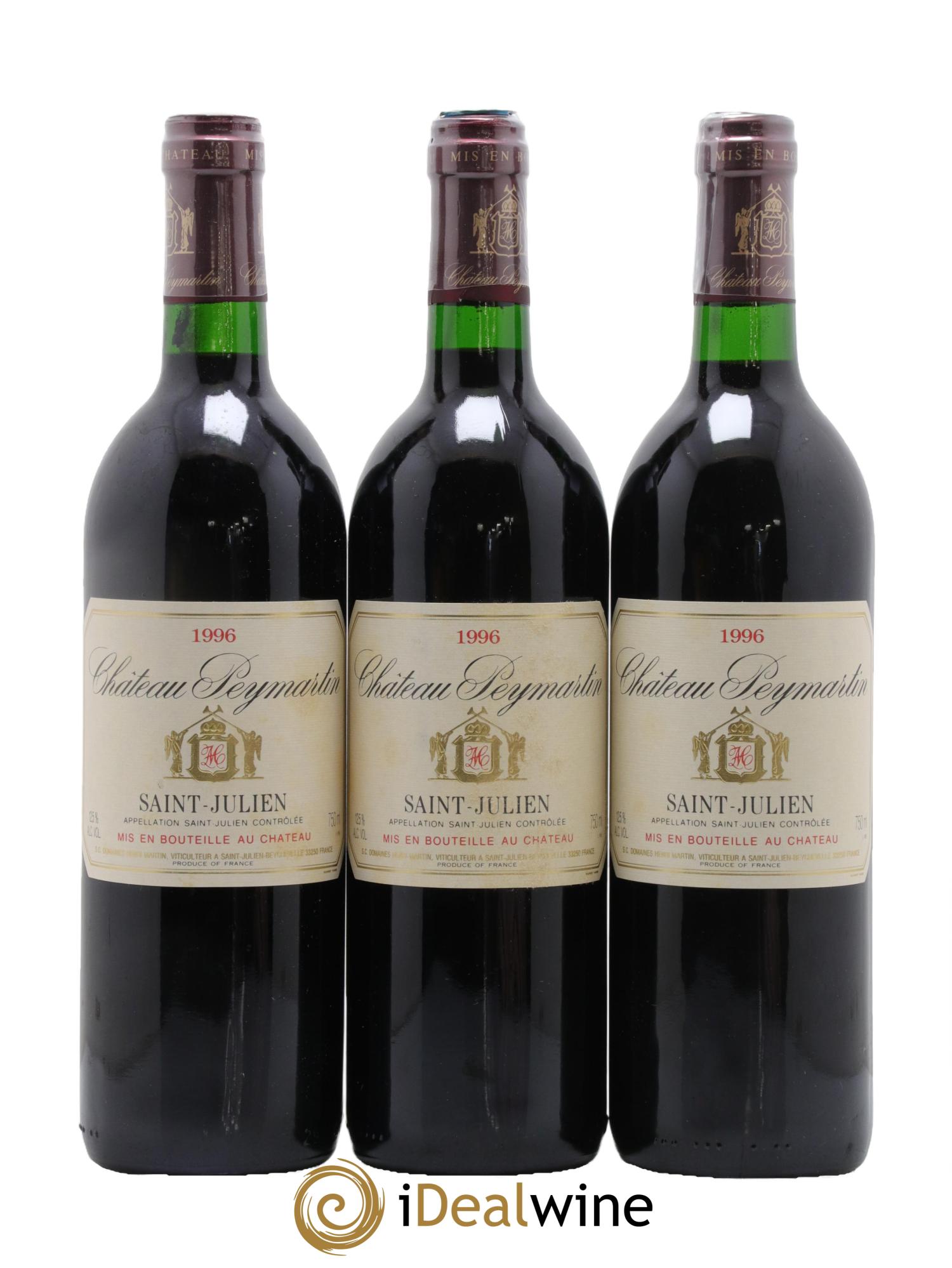 Saint-Julien Chateau Peymartin 1996 - Lot de 3 bouteilles - 0