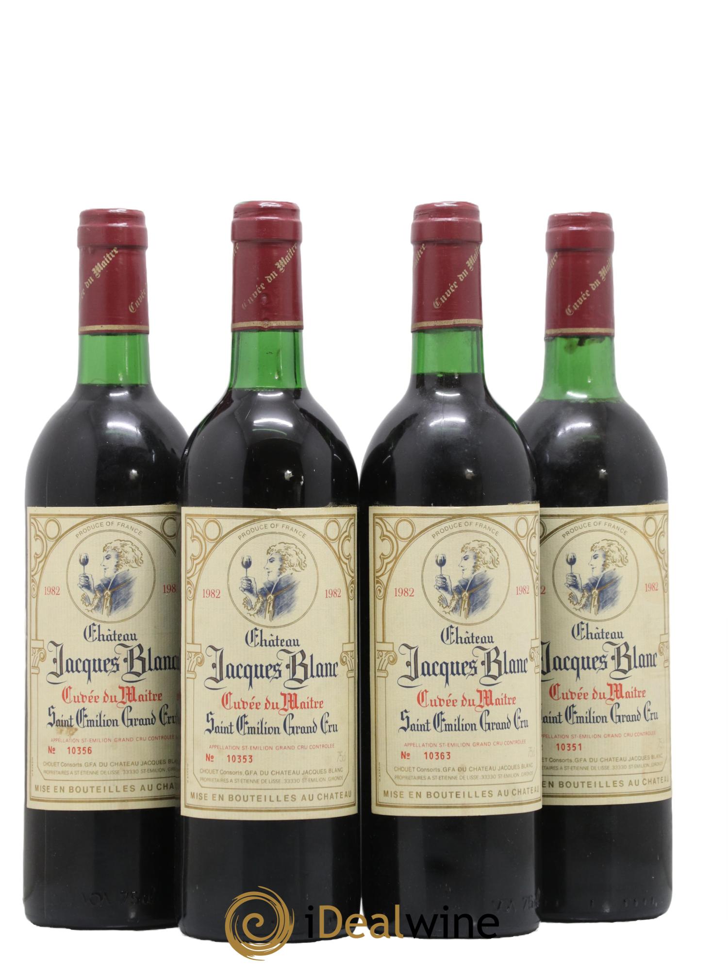 Saint-Émilion Cuvée du Maitre Château Jacques Blanc 1982 - Lot of 4 bottles - 0