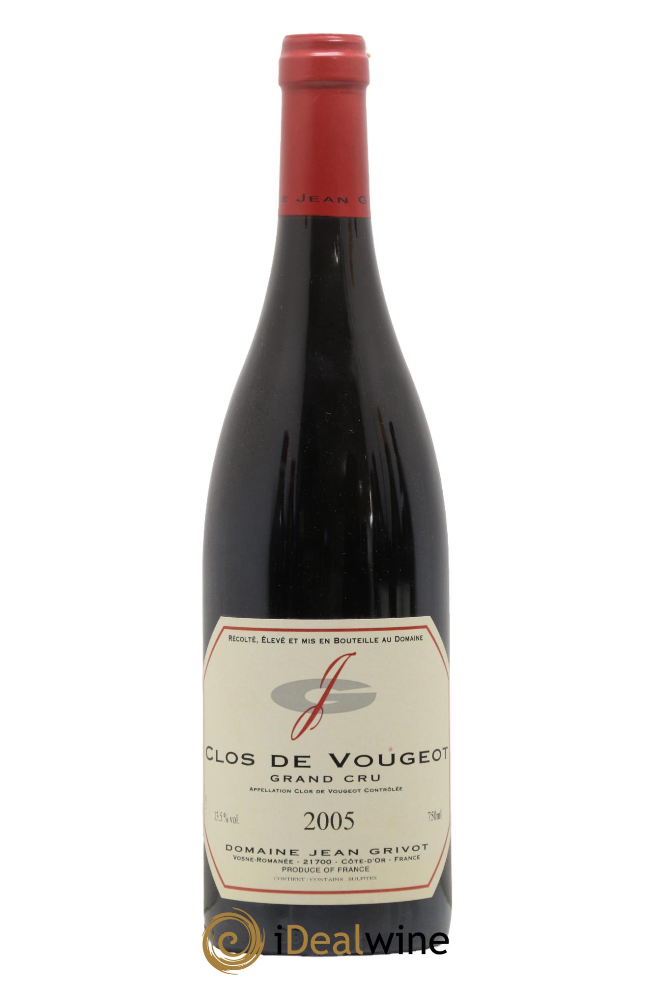 Clos de Vougeot Grand Cru Jean Grivot 2005 - Lot de 1 bouteille - 0