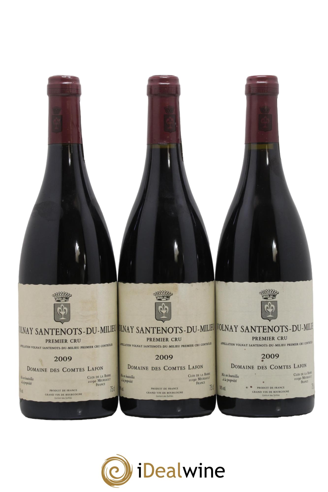 Volnay 1er Cru Santenots du Milieu Comtes Lafon (Domaine des) 2009 - Lot de 3 bouteilles - 0