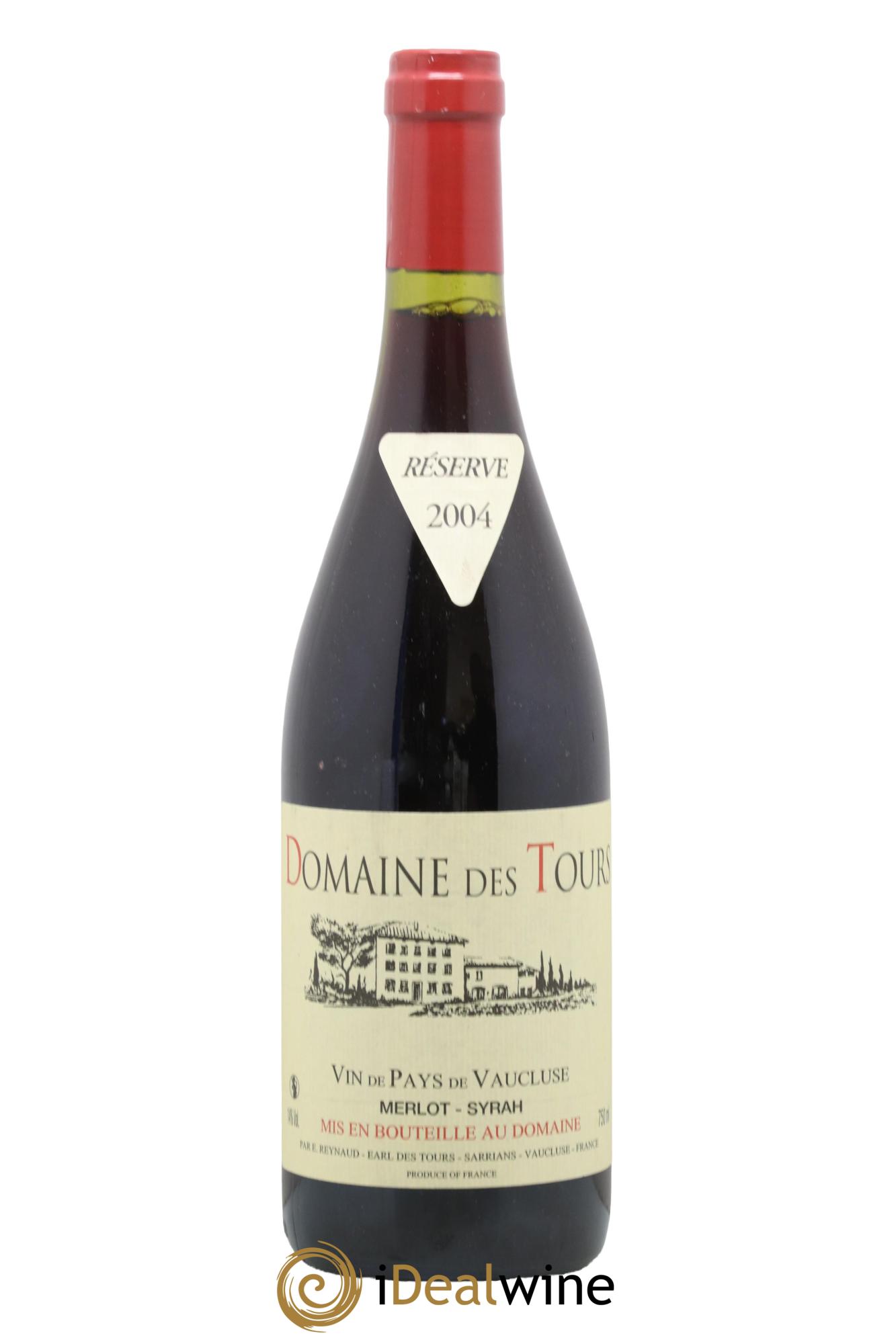 IGP Pays du Vaucluse (Vin de Pays du Vaucluse) Domaine des Tours Merlot-Syrah Emmanuel Reynaud 2004 - Posten von 1 Flasche - 0