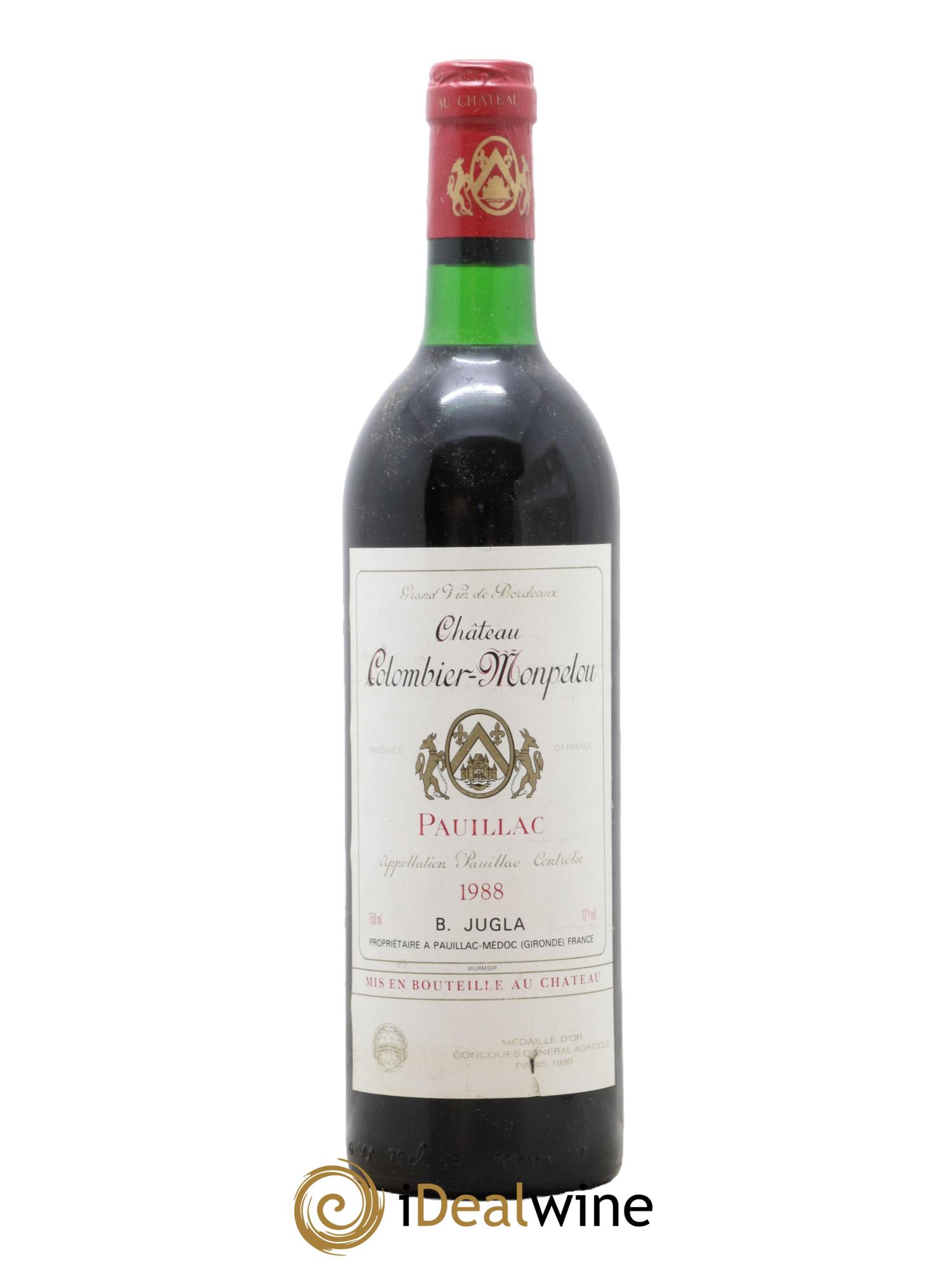 Château Colombier Monpelou Cru Bourgeois 1988 - Lot of 1 bottle - 0