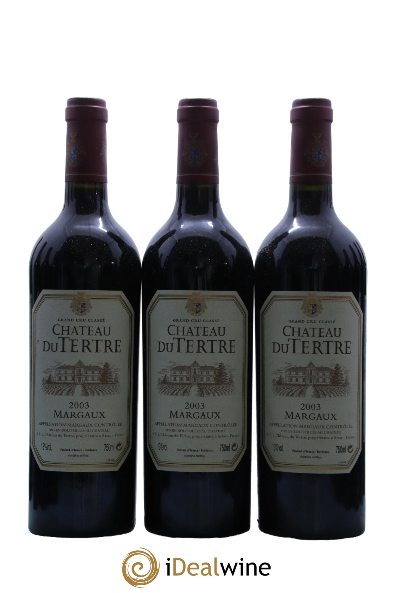 Château du Tertre 5ème Grand Cru Classé  2003 - Lotto di 12 bottiglie - 1