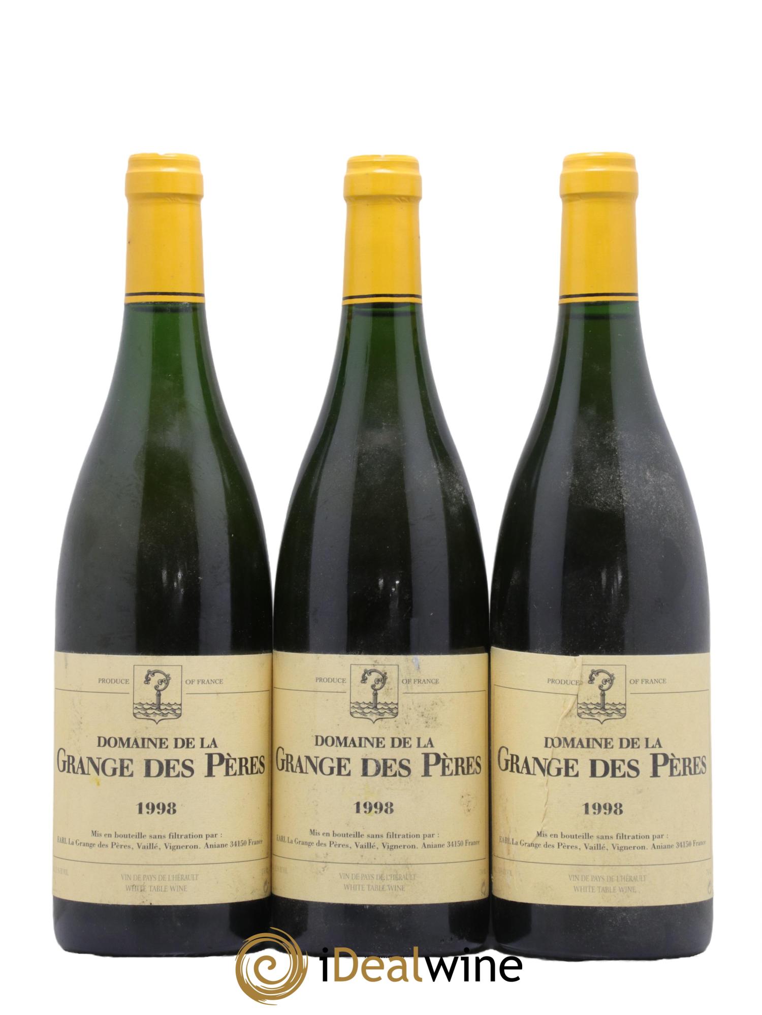 IGP Pays d'Hérault Grange des Pères Laurent Vaillé 1998 - Lot of 3 bottles - 0