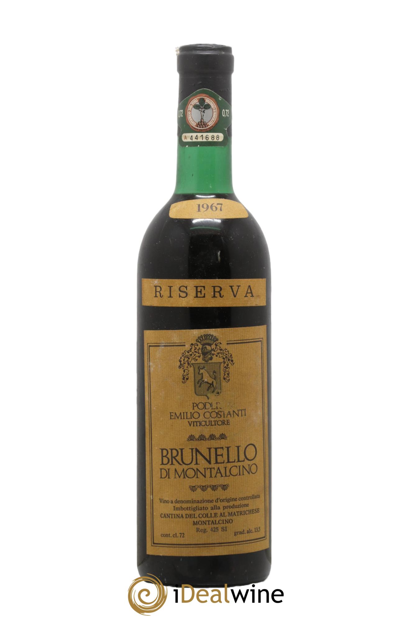 Brunello di Montalcino DOCG Riserva Poderi Emilio Constanti 1967 - Lotto di 1 bottiglia - 0