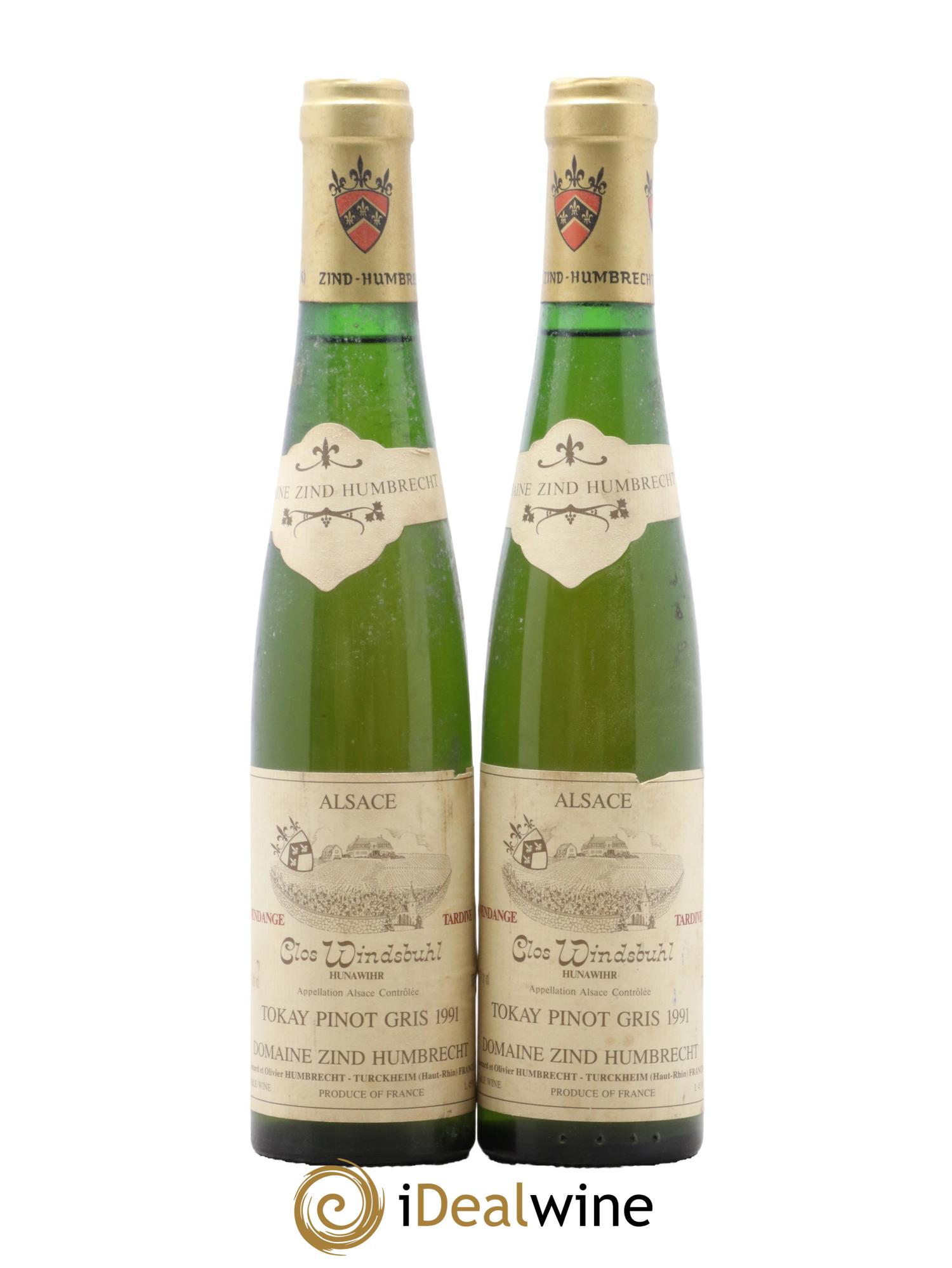 Alsace Pinot Gris (anciennement Tokay) Vendanges Tardives Clos Windsbuhl Zind-Humbrecht (Domaine) 1991 - Lot de 2 demi bouteilles - 0