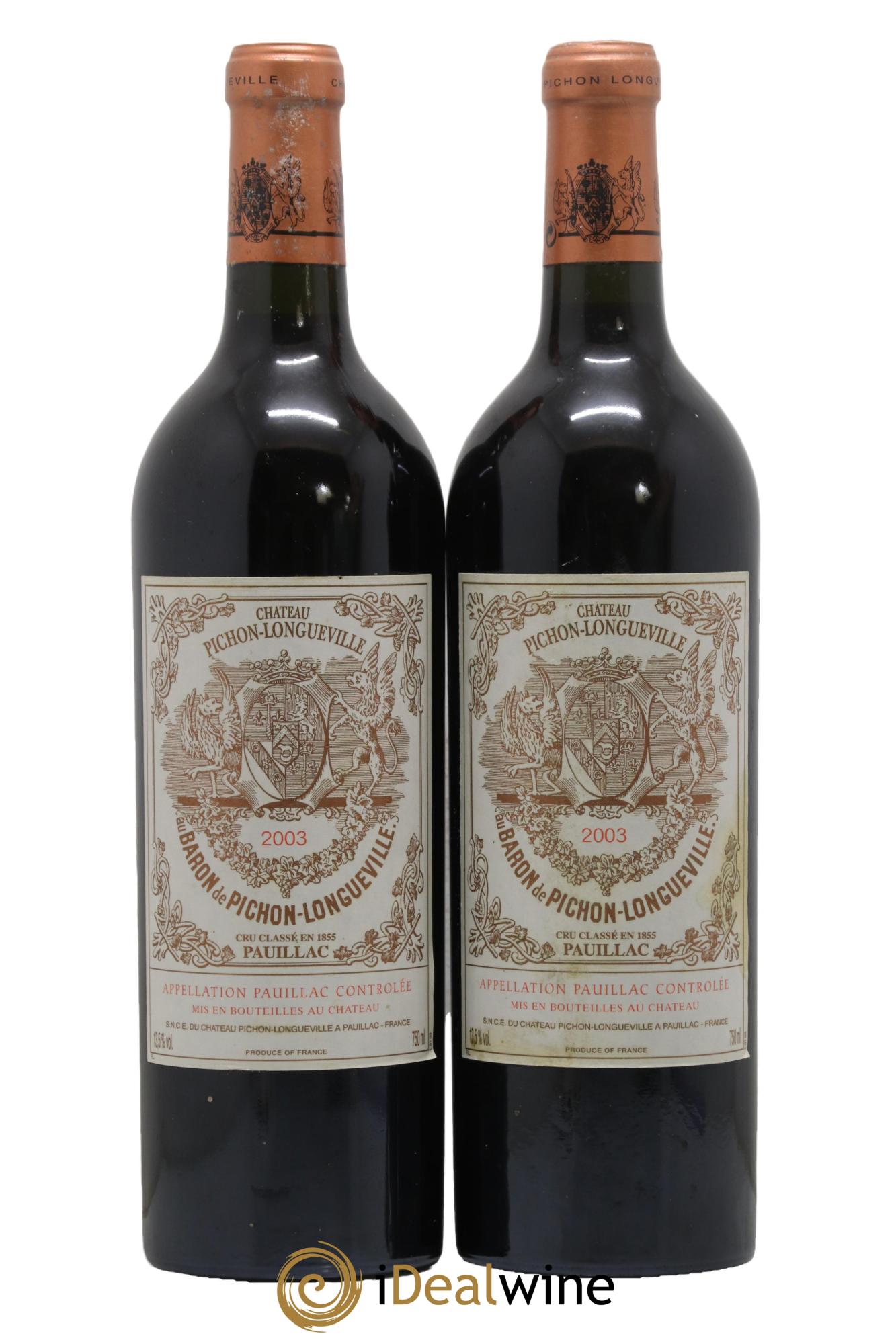 Pichon Longueville Baron 2ème Grand Cru Classé 2003 - Lotto di 2 bottiglie - 0