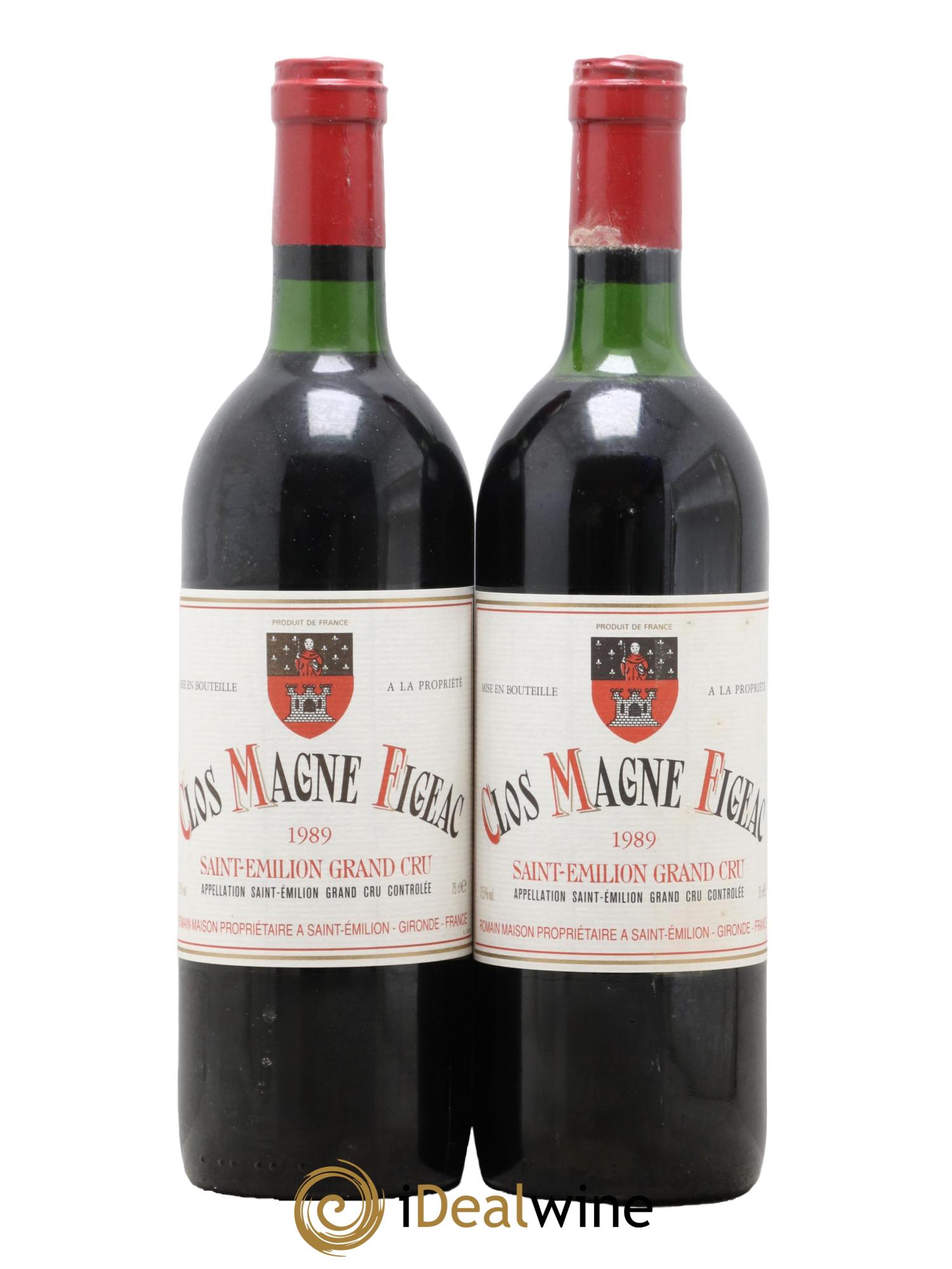 Saint-Émilion Grand Cru Clos Magne Figeac 1989 - Lot of 2 bottles - 0