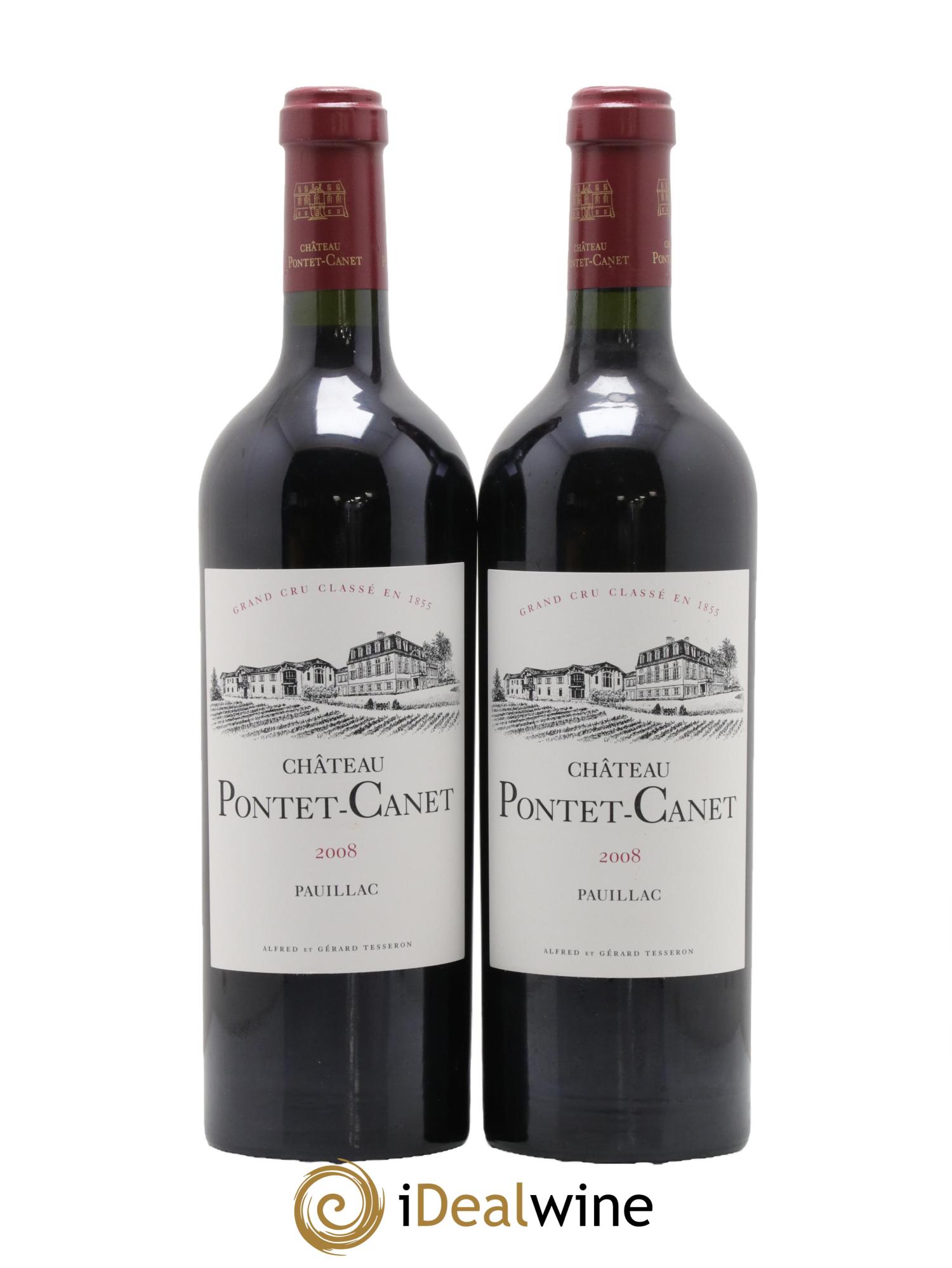 Château Pontet Canet 5ème Grand Cru Classé 2008 - Lotto di 2 bottiglie - 0