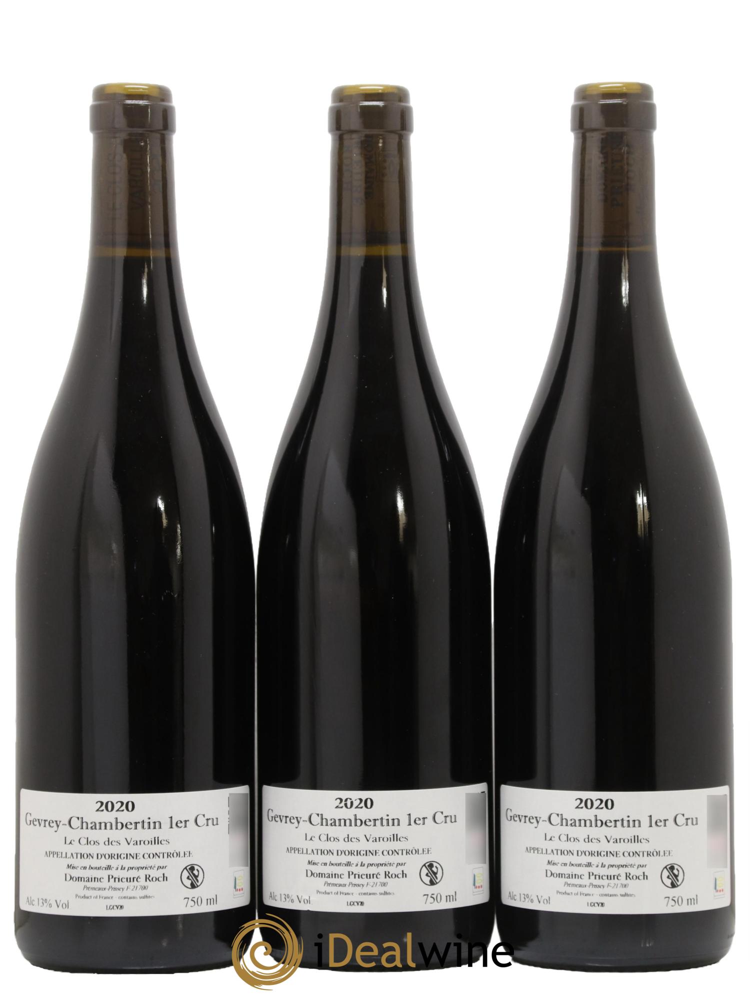 Gevrey-Chambertin 1er Cru Le Clos des Varoilles Monopole Prieuré Roch 2020 - Lot de 3 bouteilles - 1