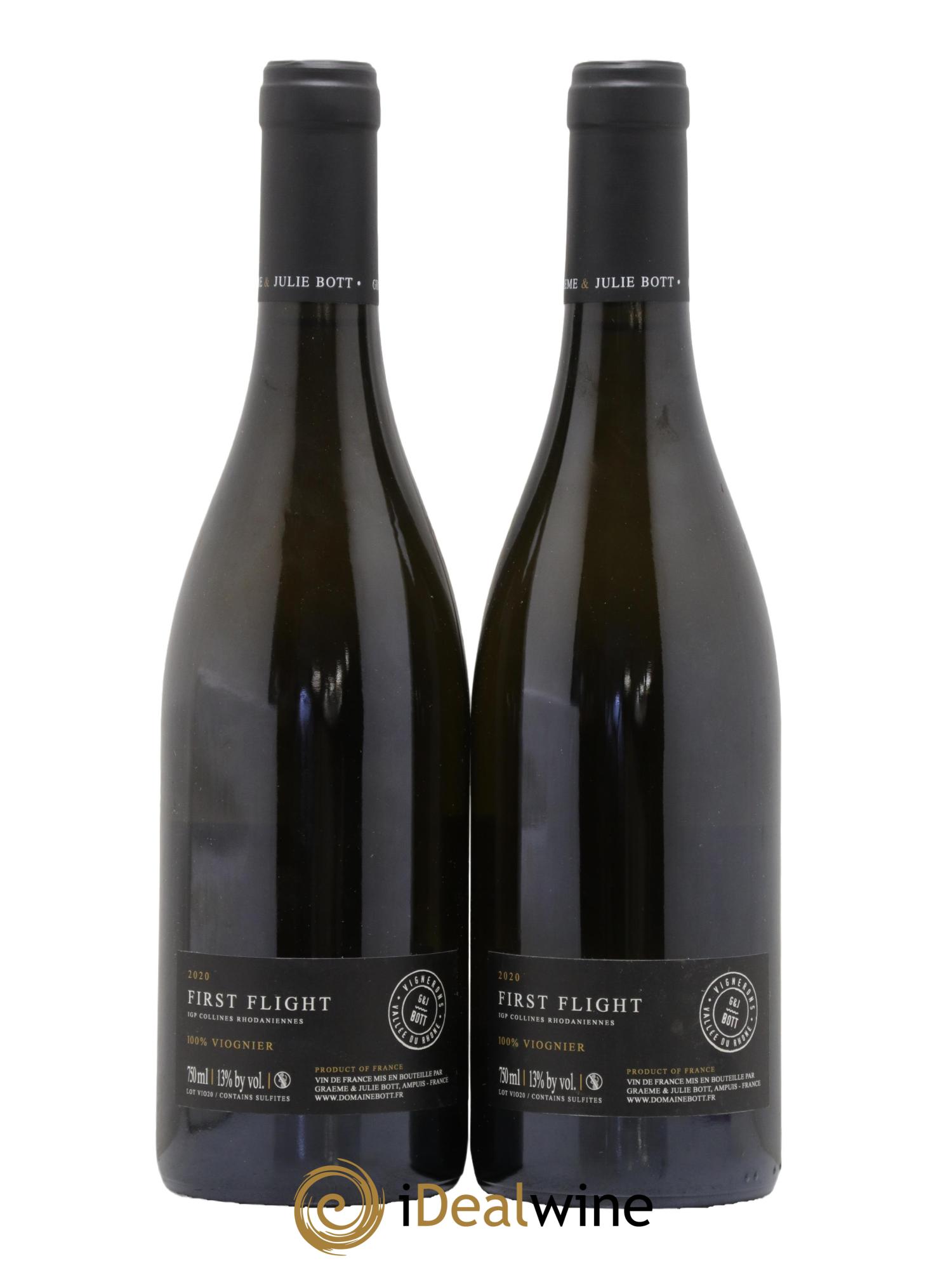 IGP Collines Rhodaniennes Viognier First Flight Graeme & Julie Bott 2020 - Lot of 2 bottles - 1