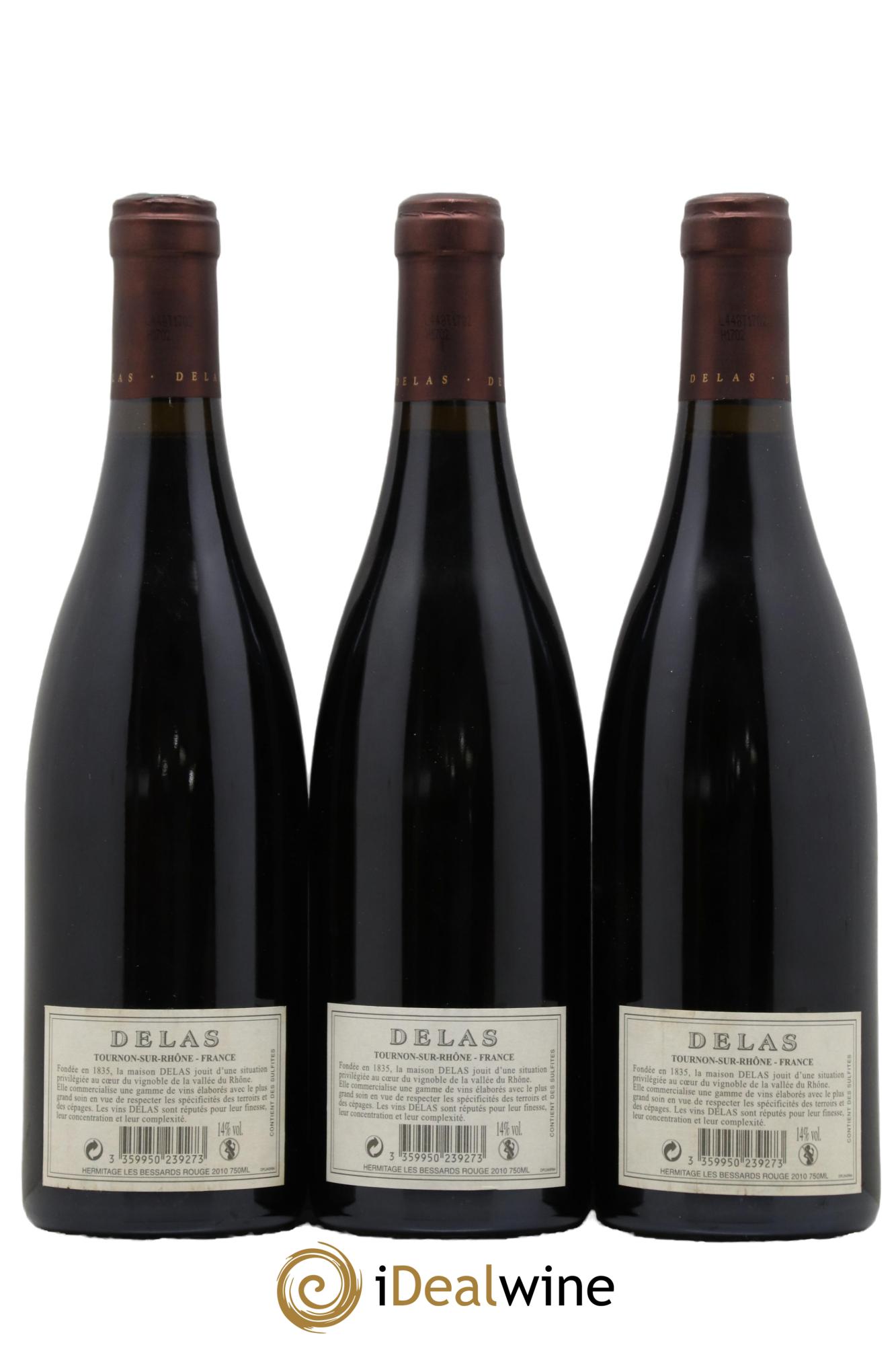 Hermitage Les Bessards Delas Frères 2010 - Lot de 3 bouteilles - 1