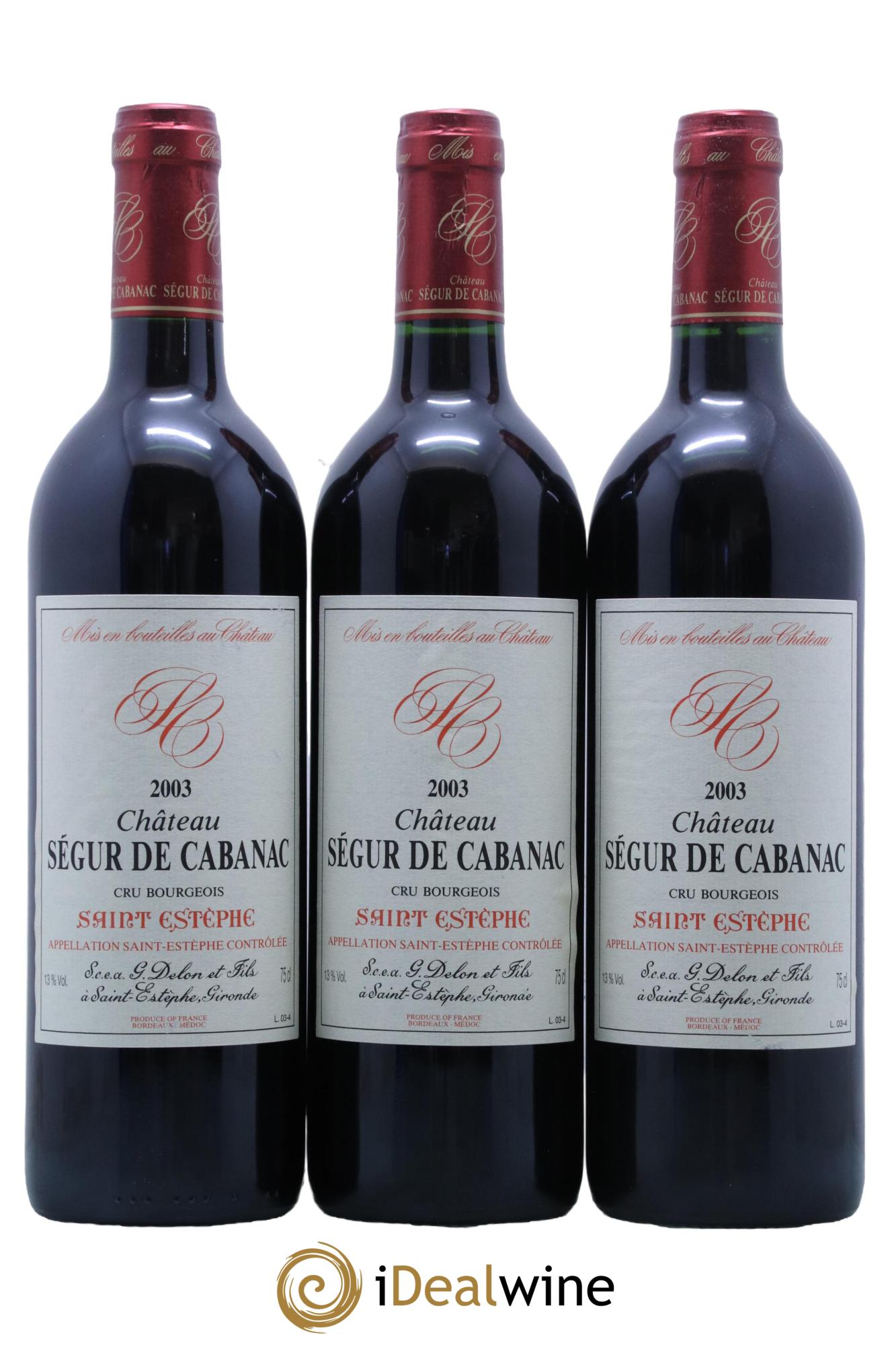 Château Ségur de Cabanac Cru Bourgeois  2003 - Lot of 6 bottles - 1