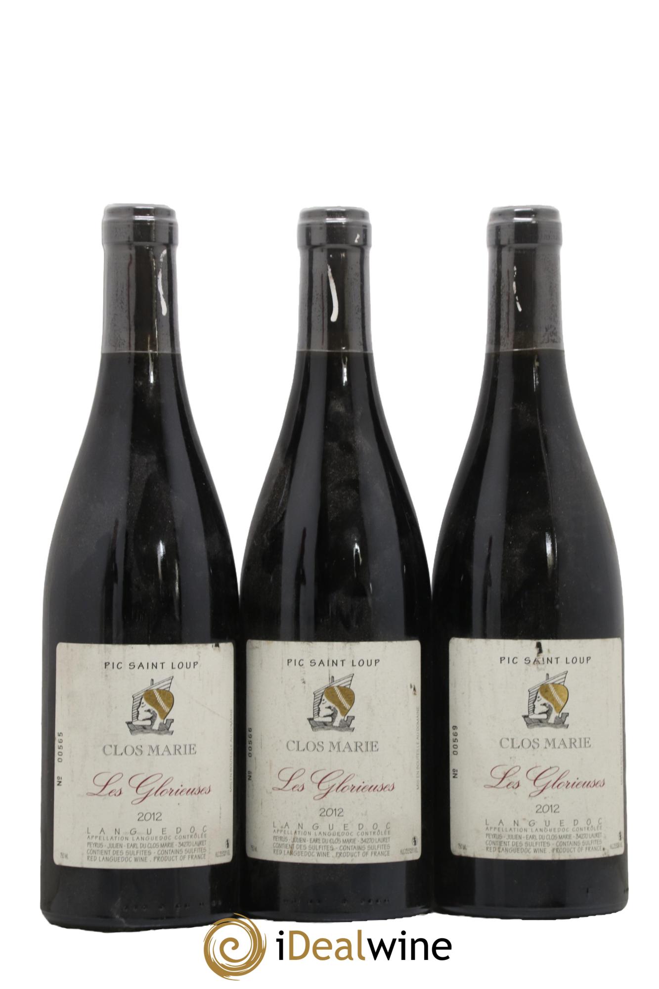 Coteaux du Languedoc Pic Saint-Loup Clos Marie Les Glorieuses Christophe Peyrus et Françoise Julien 2012 - Lotto di 3 bottiglie - 0