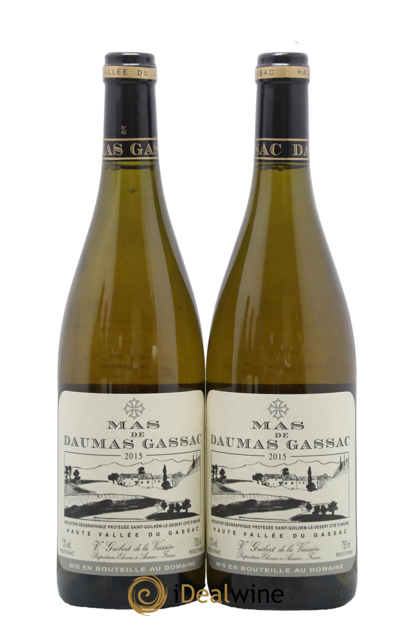 IGP St Guilhem-le-Désert - Cité d'Aniane Mas Daumas Gassac Famille Guibert de La Vaissière 2015 - Lot de 2 bouteilles - 0