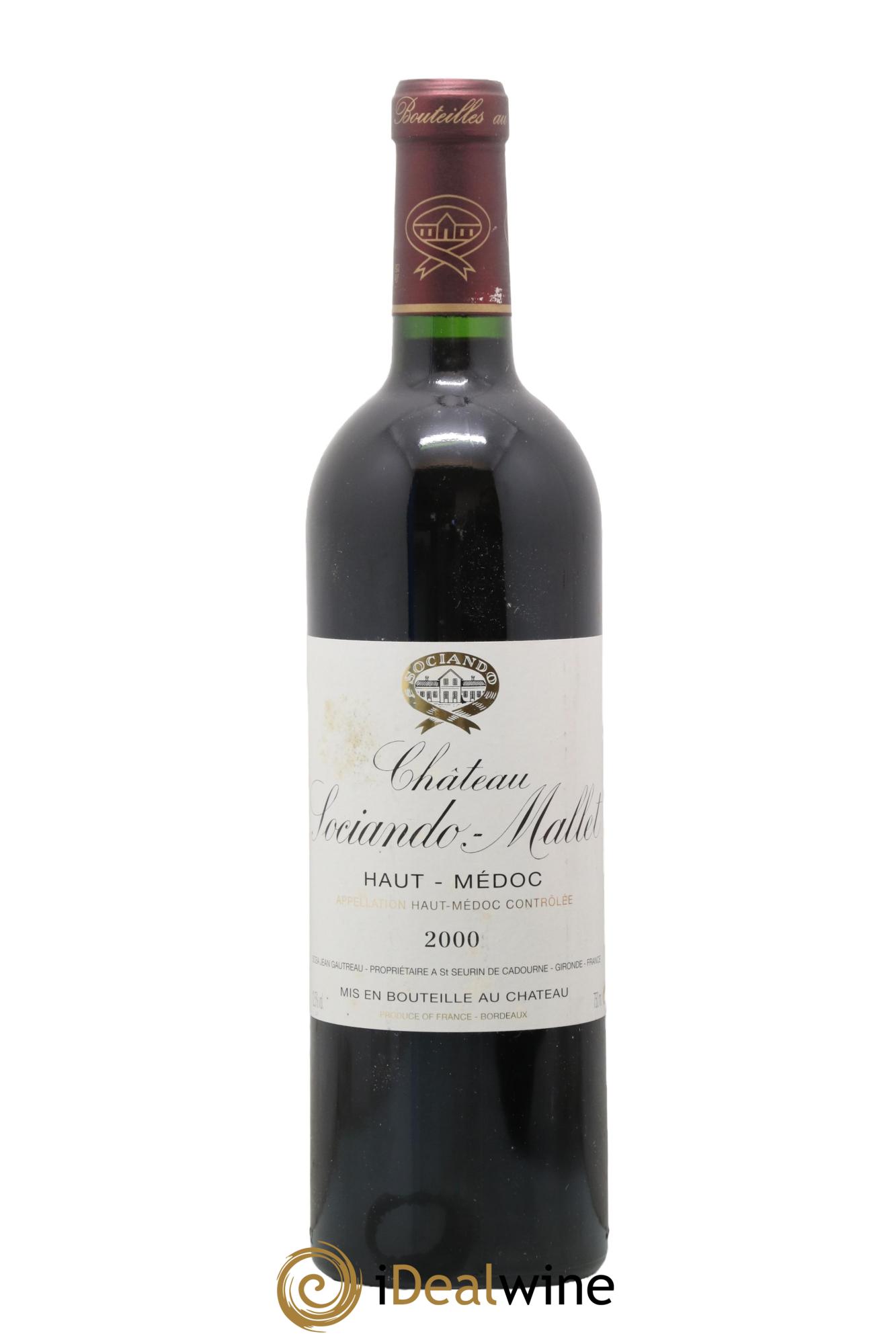 Château Sociando Mallet 2000 - Lot de 1 bouteille - 0