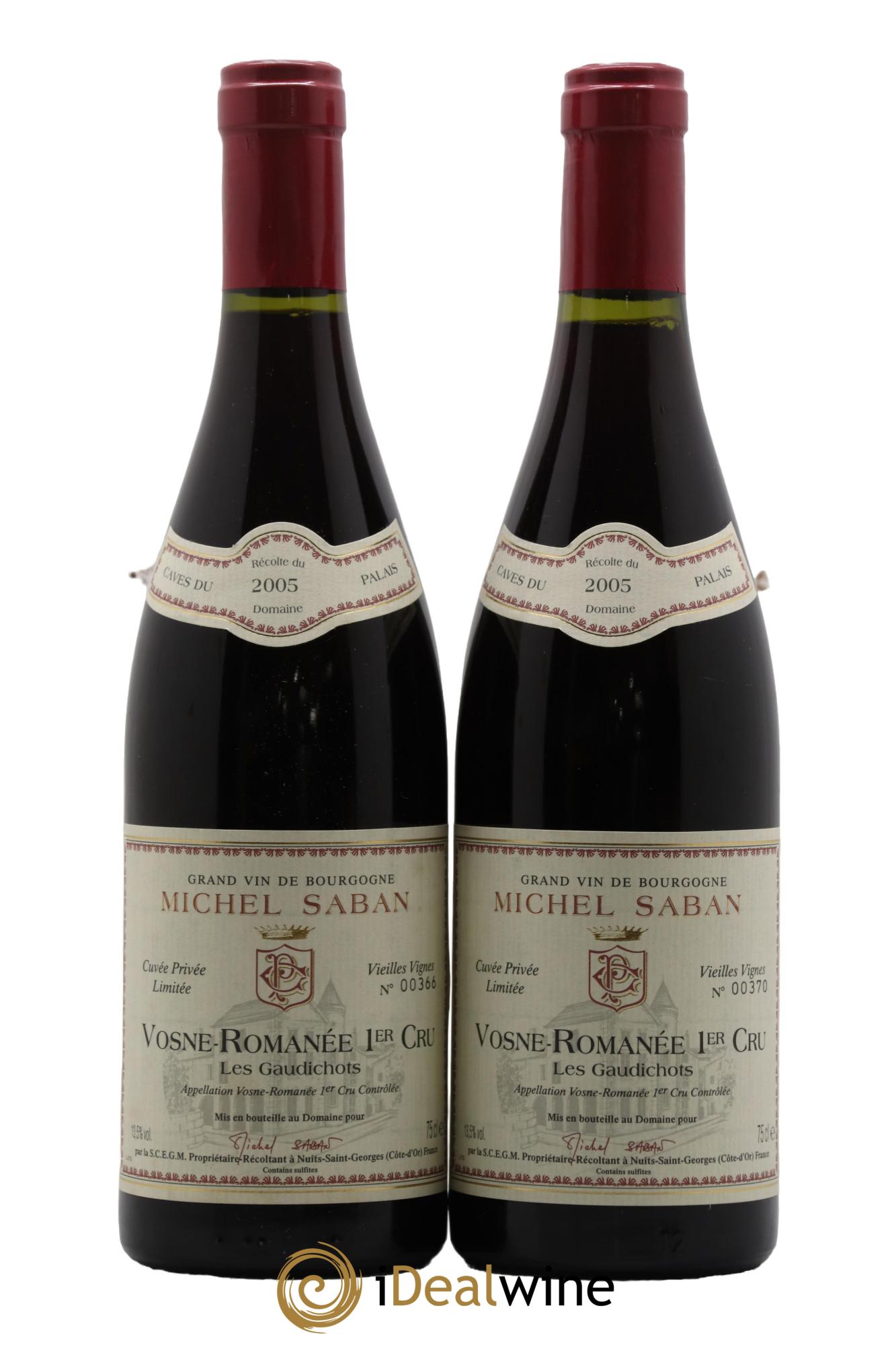 Vosne-Romanée 1er Cru Les Gaudichots Vieilles Vignes Michel Saban 2005 - Lot of 2 bottles - 0