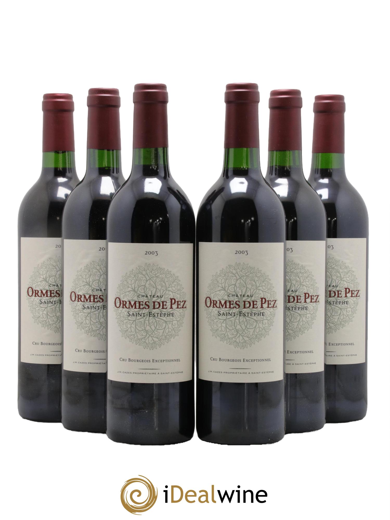 Château les Ormes de Pez 2003 - Lot of 6 bottles - 0