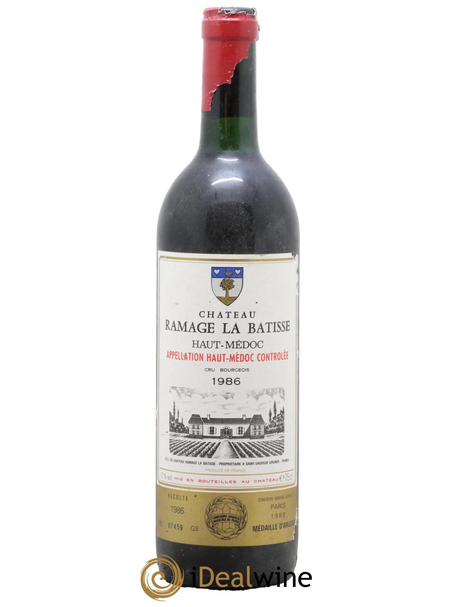 Château Ramage la Bâtisse Cru Bourgeois  1986 - Lot de 1 bouteille - 0