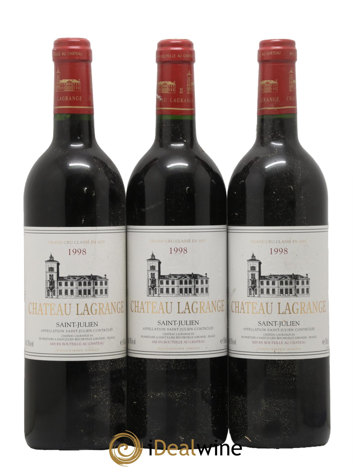 Château Lagrange 3ème Grand Cru Classé 1998 - Lot de 3 bouteilles - 0