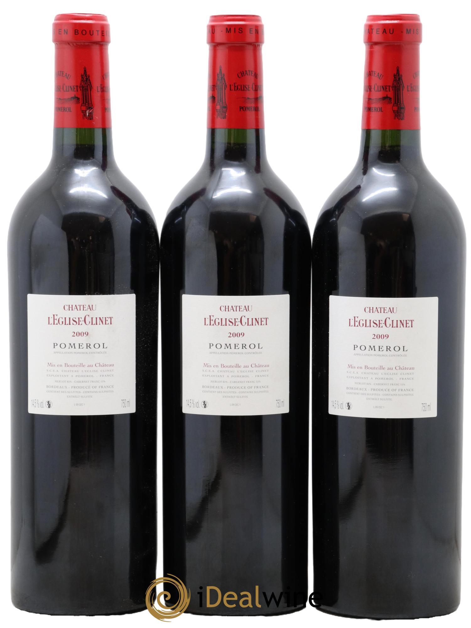 Château l' Église Clinet  2009 - Lot de 3 bouteilles - 1