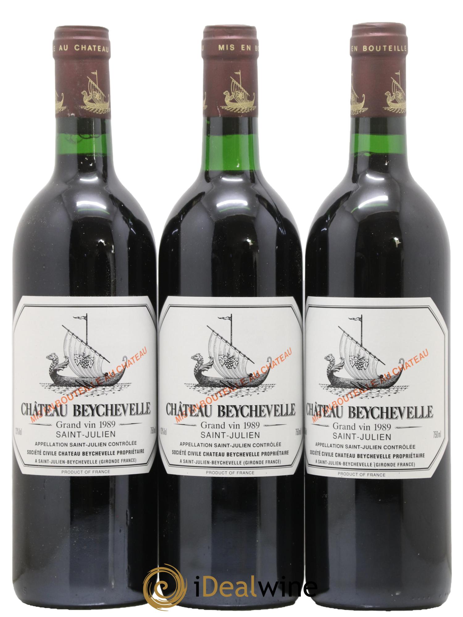 Château Beychevelle 4ème Grand Cru Classé 1989 - Lot of 3 bottles - 0