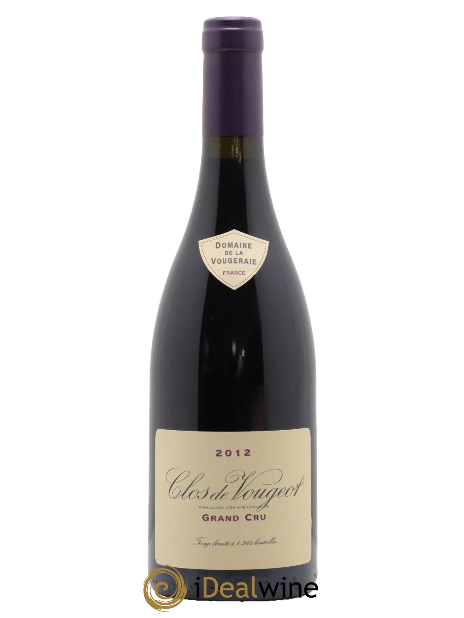 Clos de Vougeot Grand Cru La Vougeraie 2012 - Lot of 1 bottle - 0