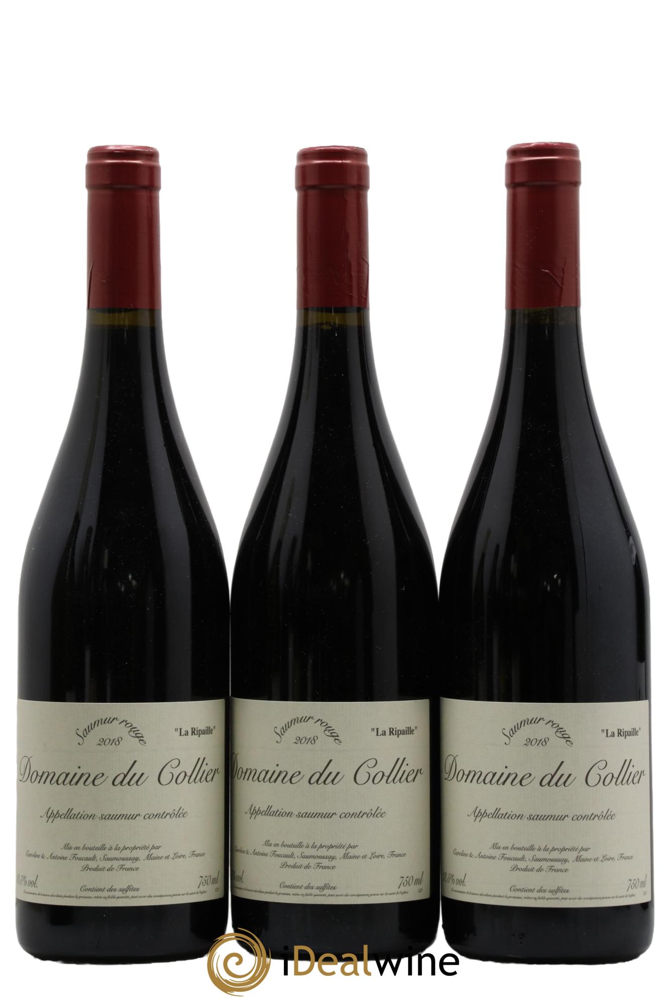 Saumur La Ripaille Domaine du Collier 2018 - Lotto di 3 bottiglie - 0