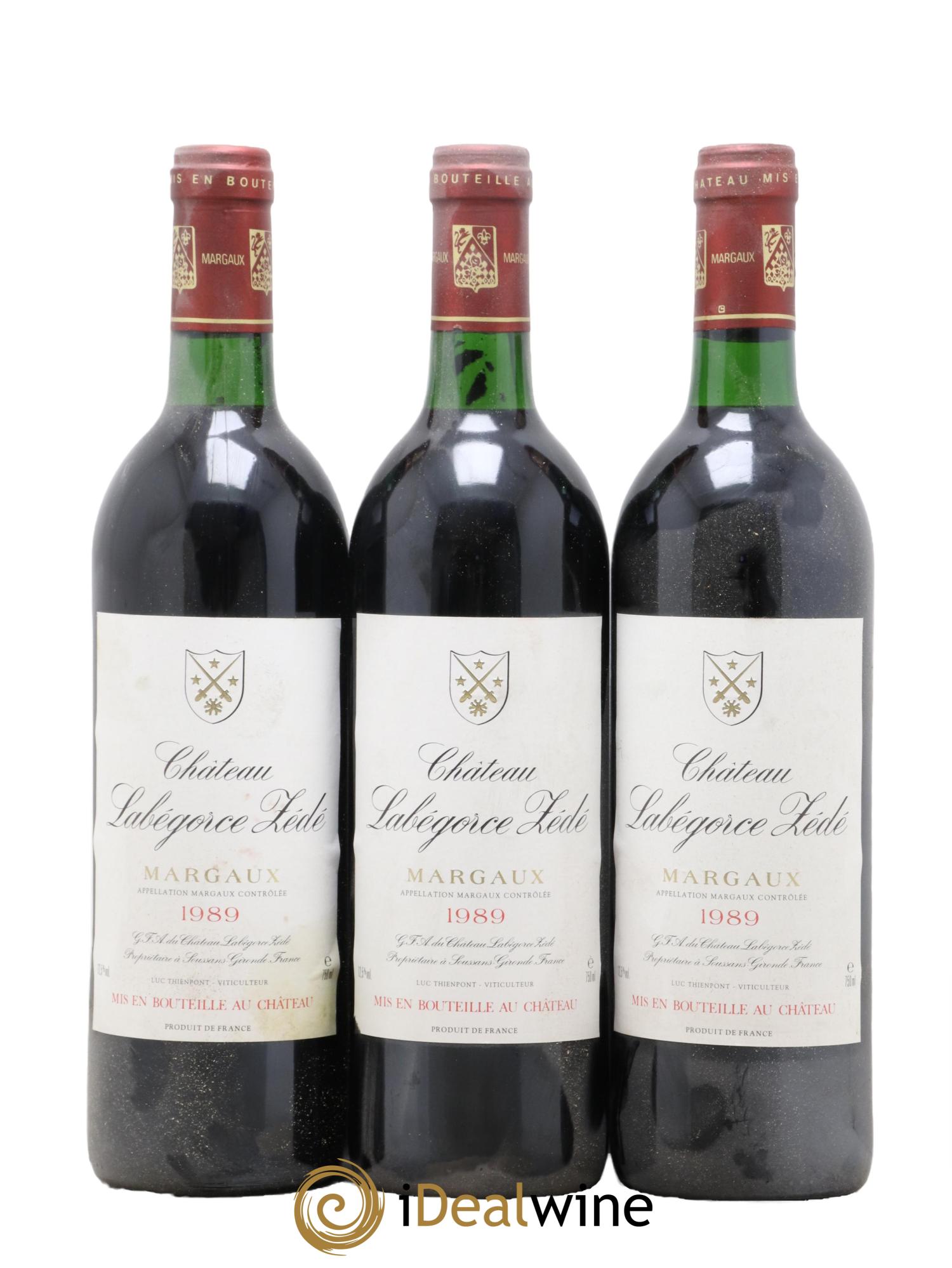 Château Labegorce Zédé Cru Bourgeois 1989 - Posten von 3 Flaschen - 0