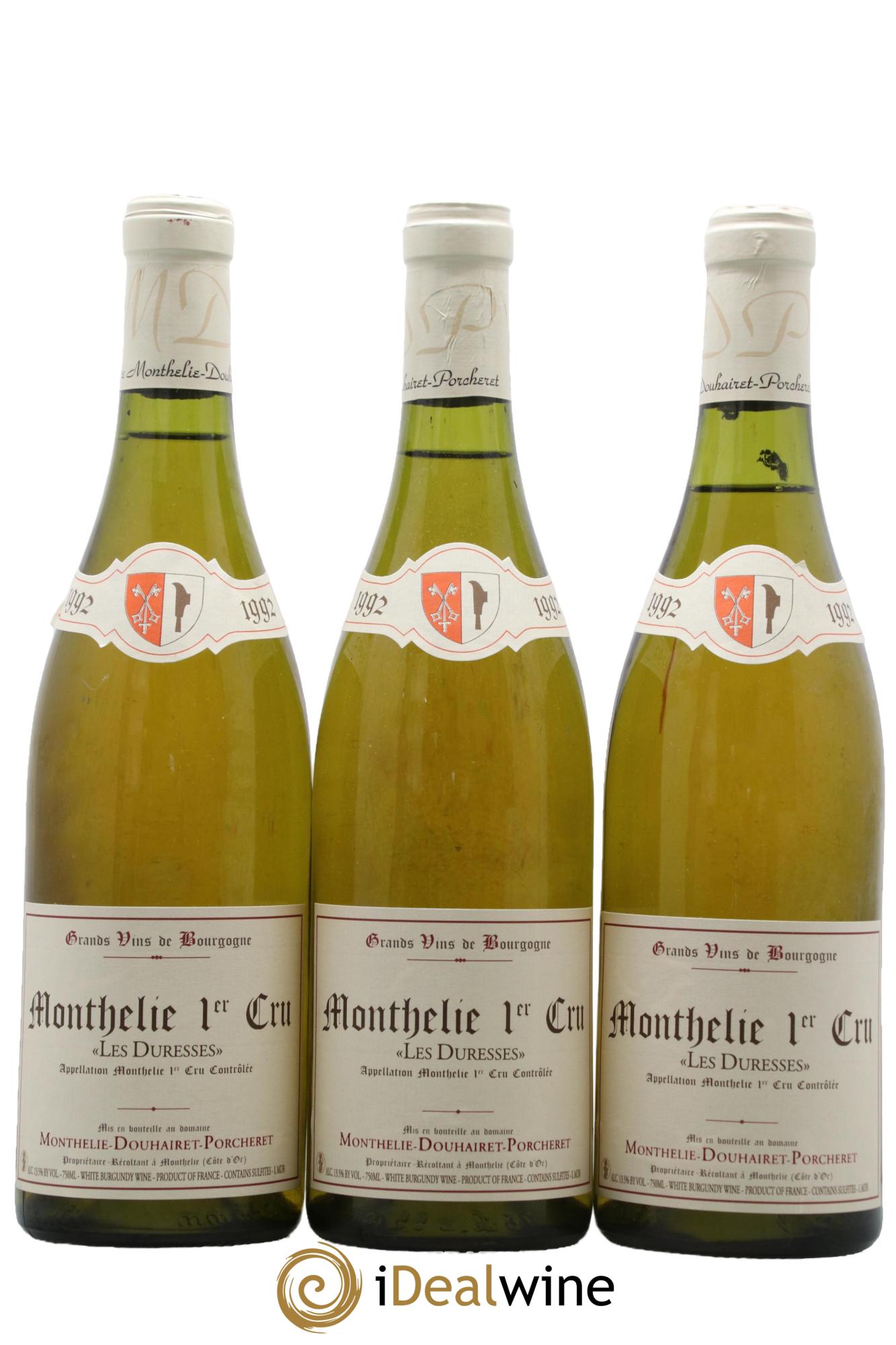 Monthélie 1er Cru Les Duresses Domaine Douhairet Porcheret 1992 - Lot of 3 bottles - 0